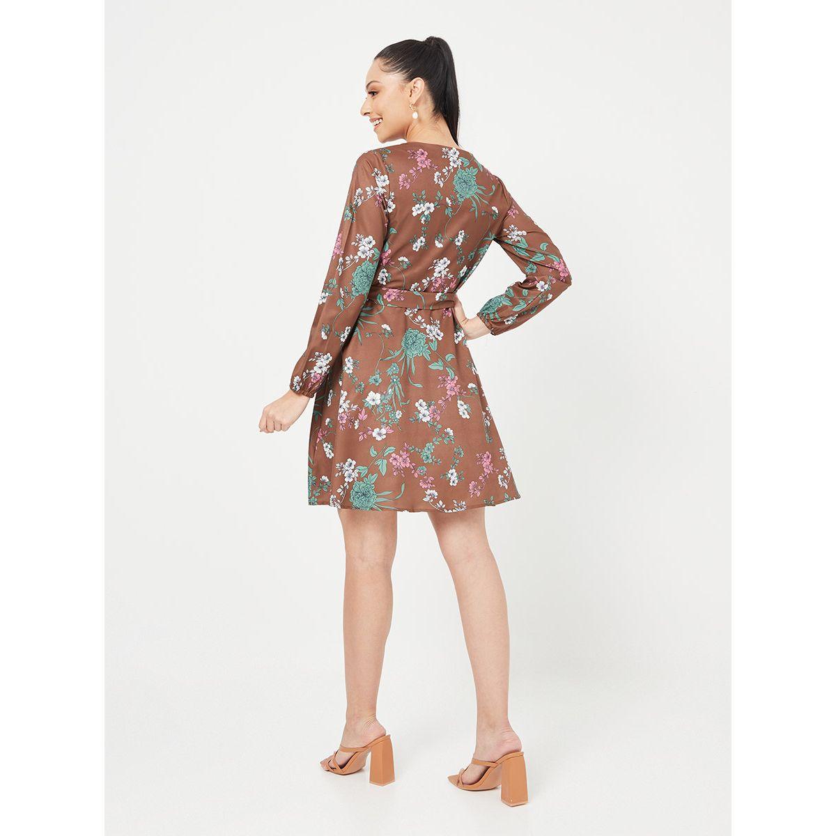 فستان قصير مطبع بزهور وأربطة من ريد تايب-women-clothing-dresses-image-4