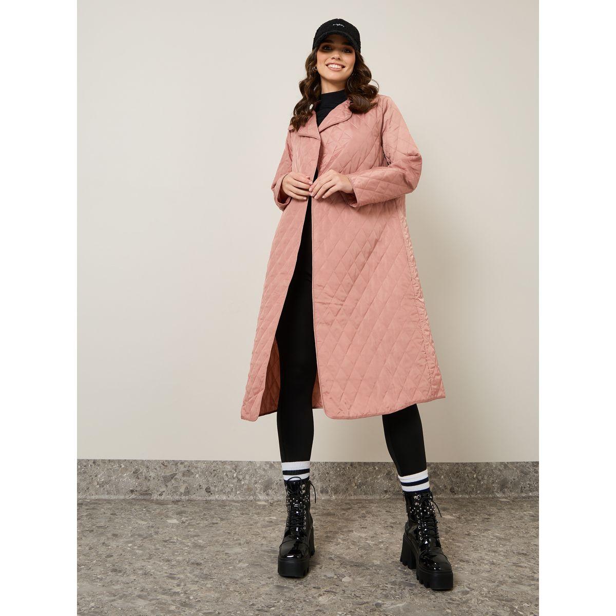 Styli Longline Quilted Coat with Self Belt-women-clothing-coatsandjackets-coats-image-3