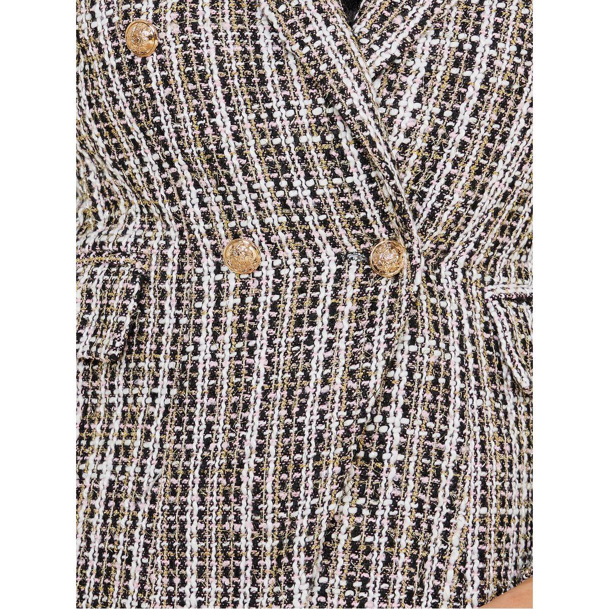 بليزر تويد بطول قصير مع ازرار مزدوجة-women-clothing-coatsandjackets-blazers-image-4