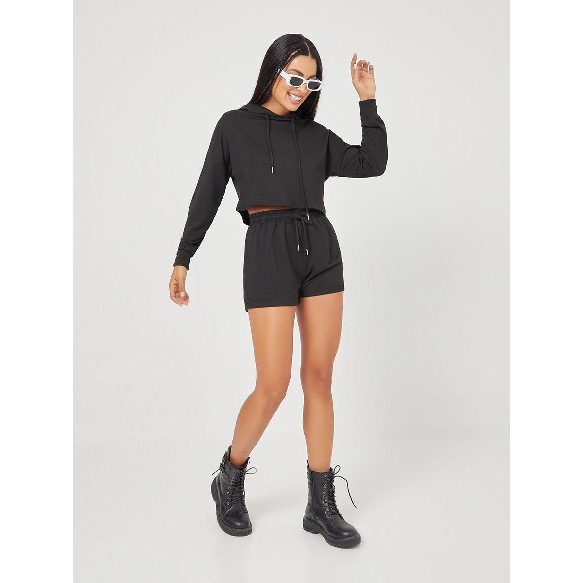 طقم منسق من ( سويت شيرت + شورت ) من ريد تايب-women-clothing-coordsets-image-1