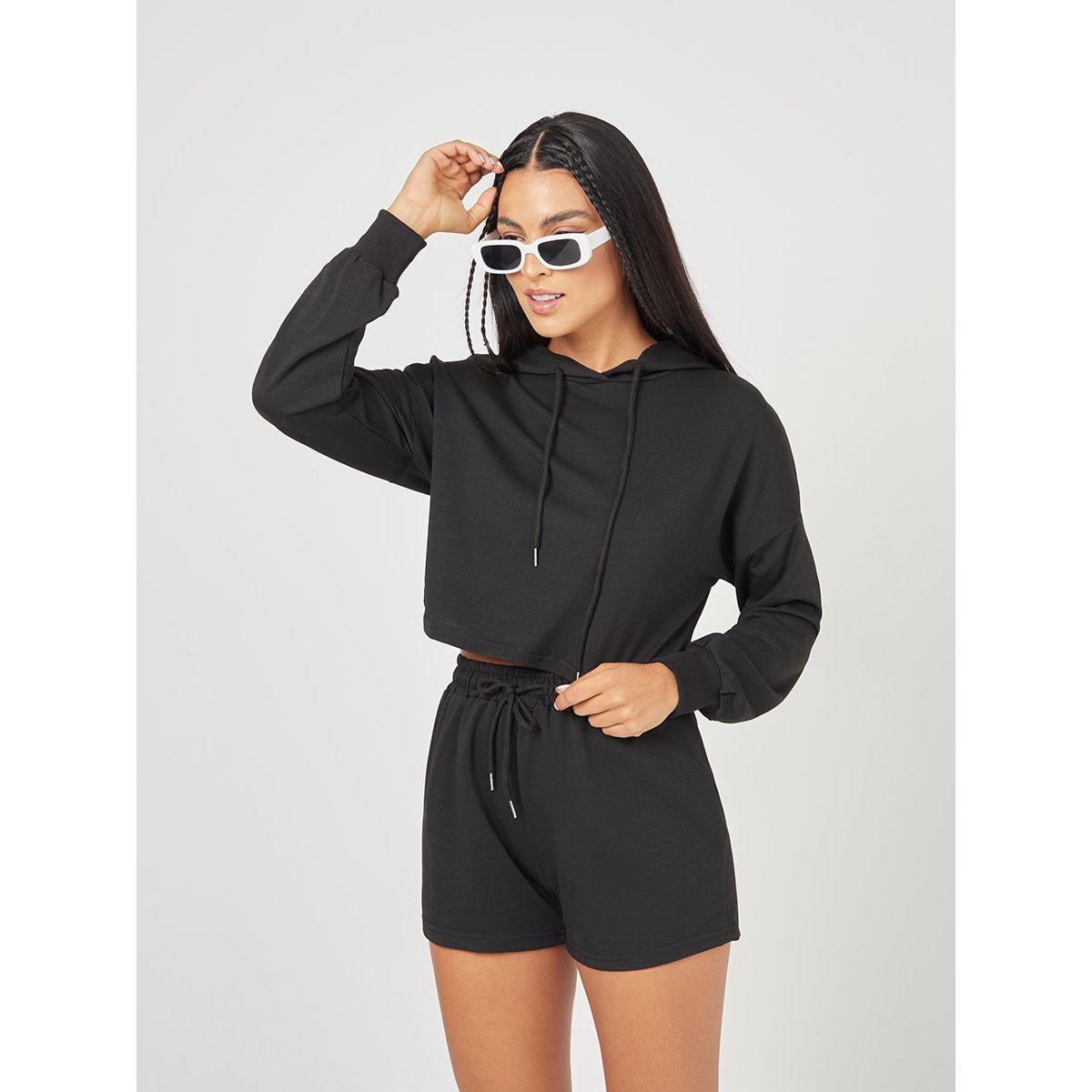 طقم منسق من ( سويت شيرت + شورت ) من ريد تايب-women-clothing-coordsets-image-2