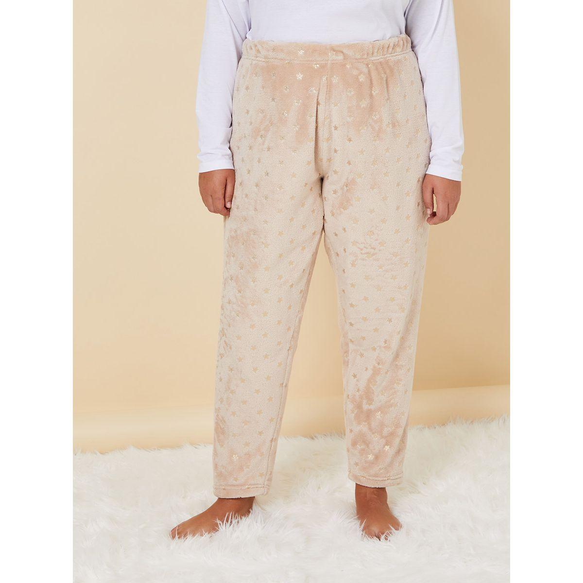 Styli Plus Jersey Henley T-shirt and Gold Foil Print Pyjama Set-women-clothing-nightwear-pyjamas-longsets-image-7