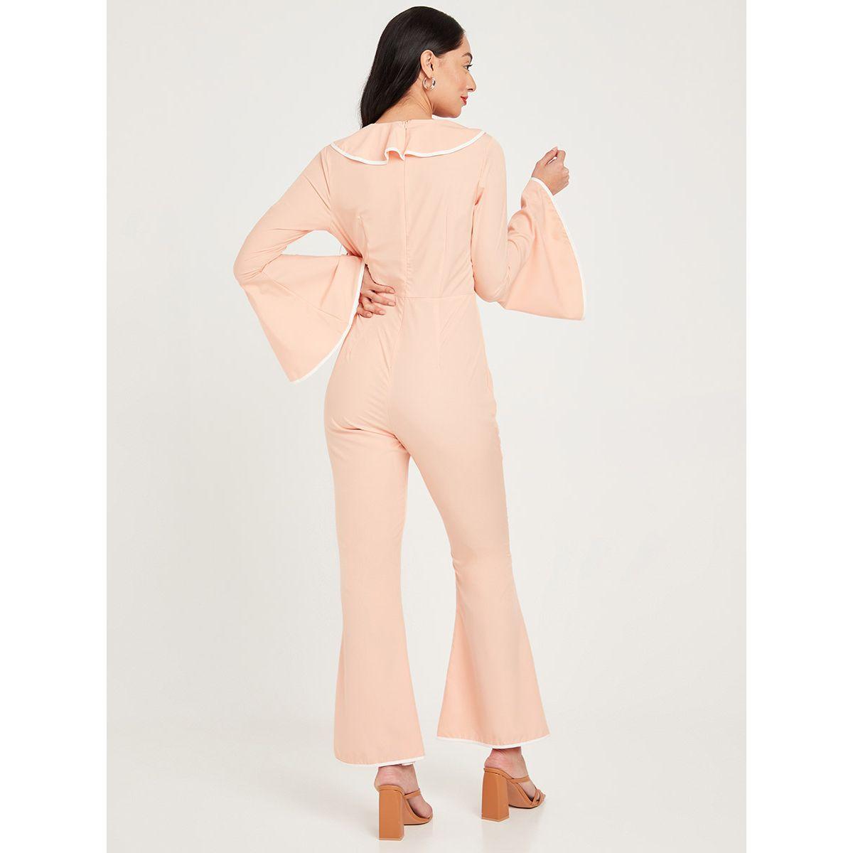 Styli Bell Sleeves Ruffle Detail Flared Leg Jumpsuit-women-clothing-jumpsuits-image-4