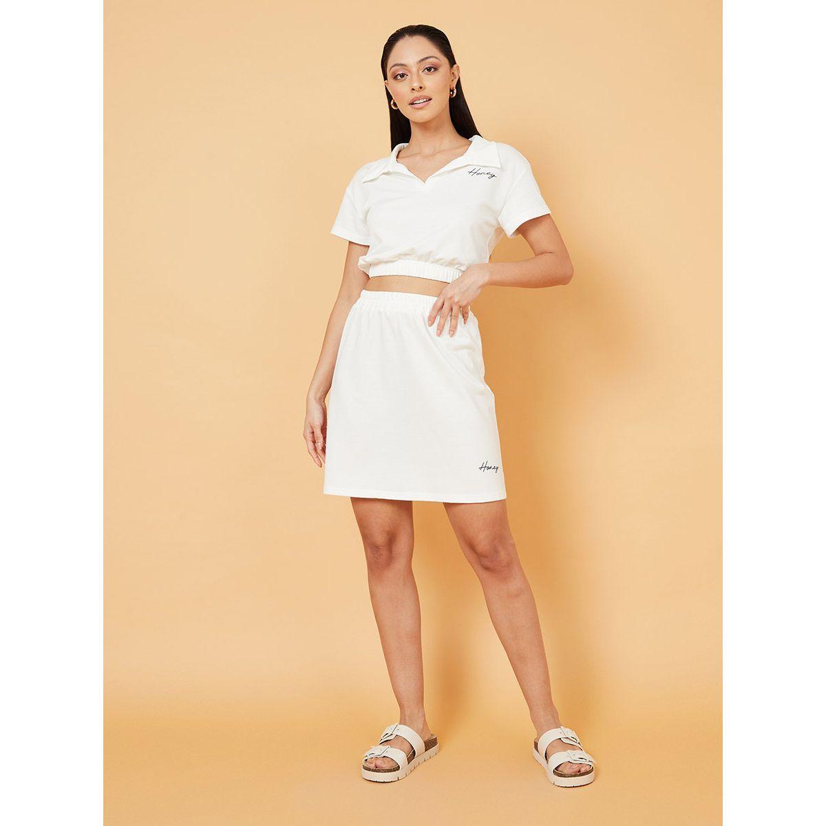 طقم منسق من ( بلوزة قصيرة + تنورة قصيرة ) من ريد تايب-women-clothing-coordsets-image-2