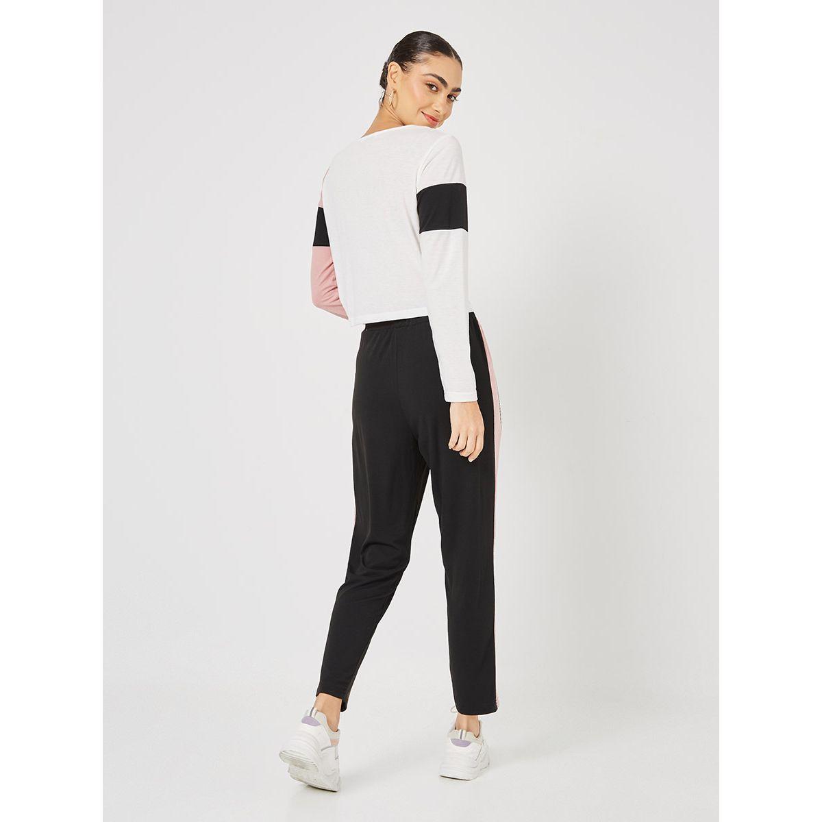 Styli Colorblock Los Angeles Print Crop Sweatshirt and Side Stripe Jogger Co-ord Set-women-clothing-coordsets-image-3
