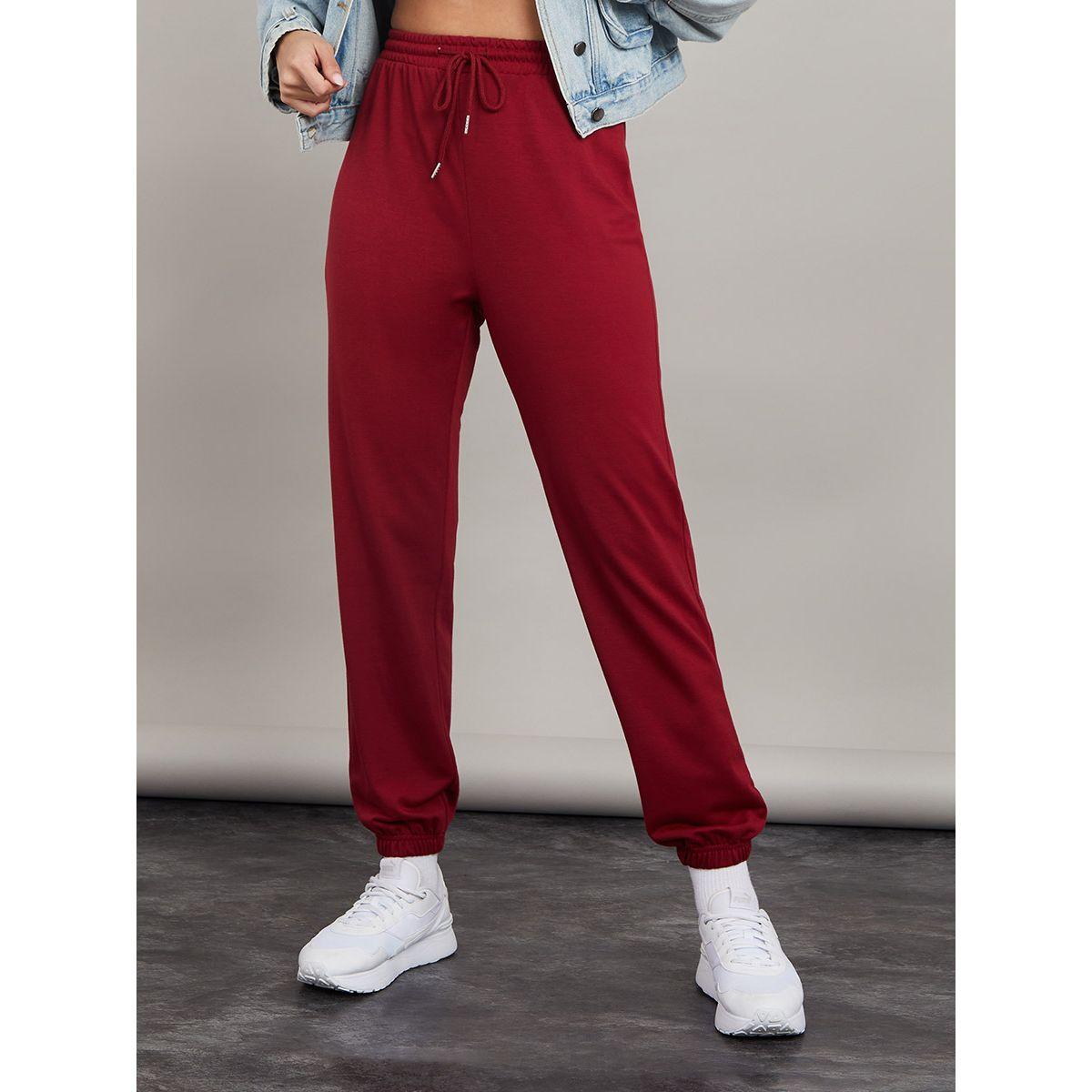 Styli Plain Straight Leg Cuffed Jogger-women-clothing-bottoms-joggers-image-1