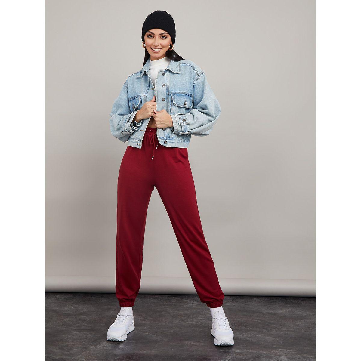 Styli Plain Straight Leg Cuffed Jogger-women-clothing-bottoms-joggers-image-2