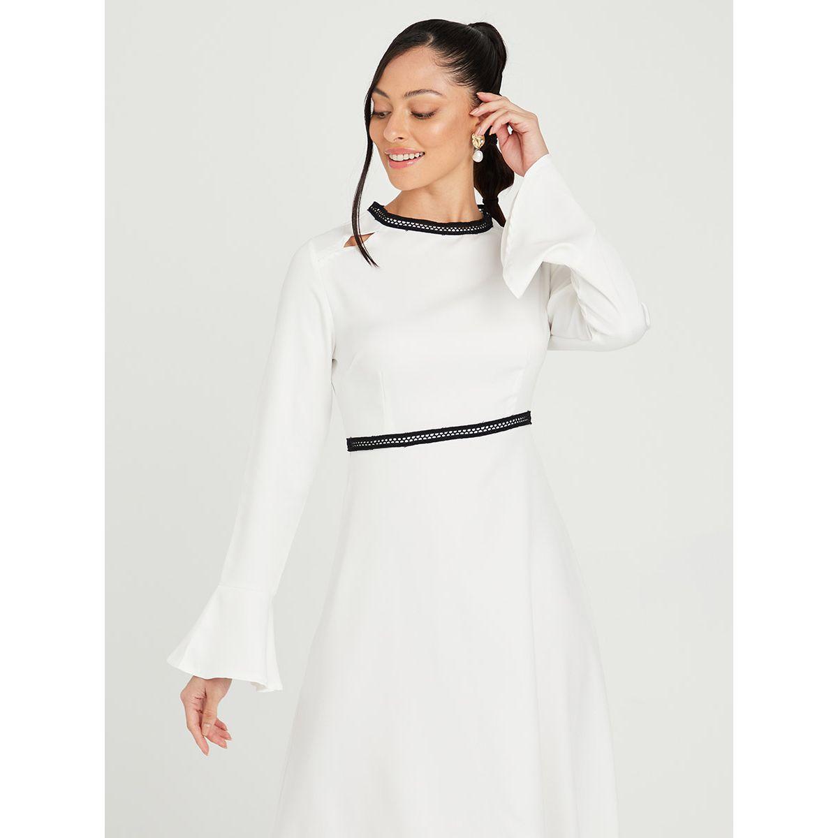 فستان ميدي بتداخلات كروشيه من ريد تايب-women-clothing-dresses-image-2