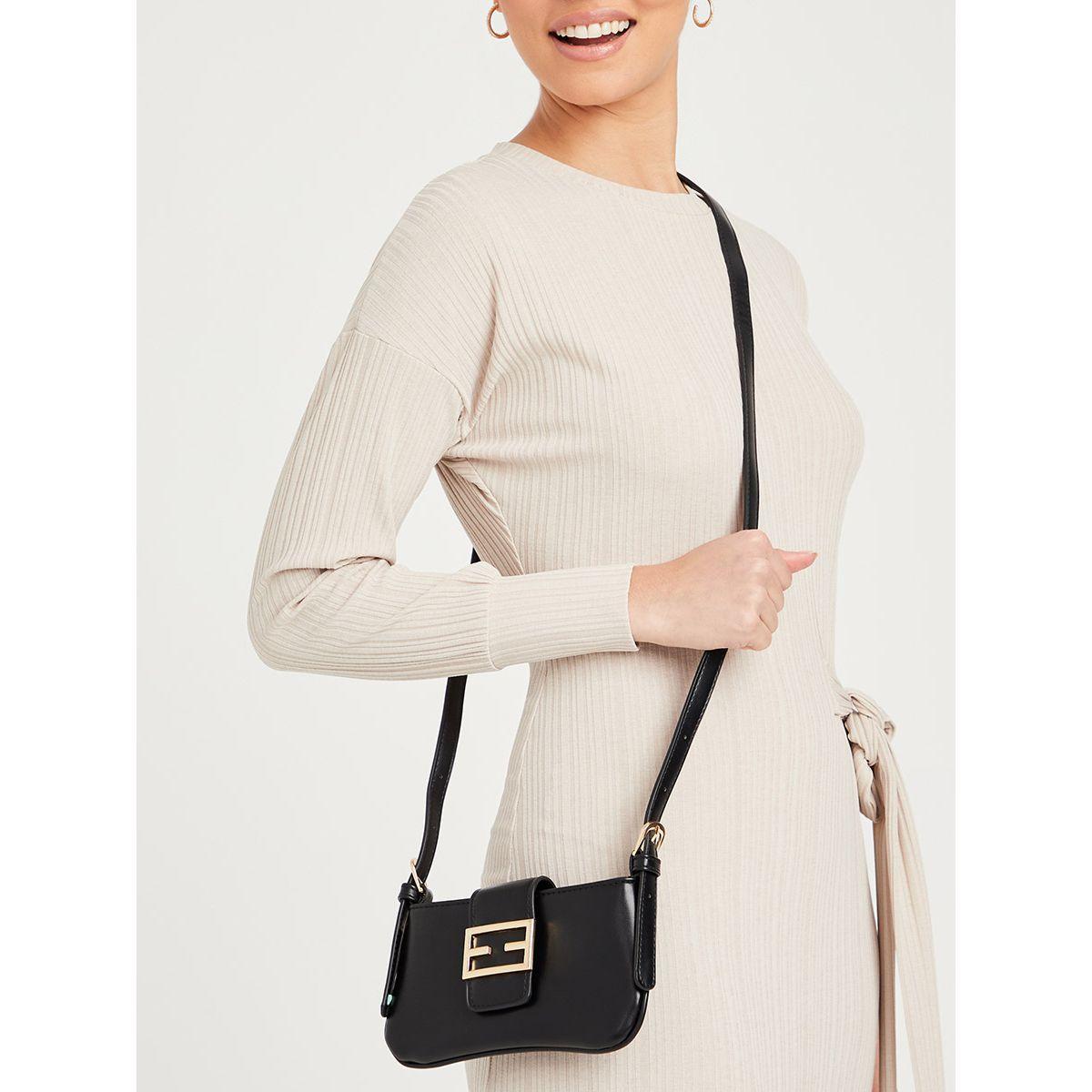 Styli Buckle Flap Detail Crossbody Bag with Adjustable Strap-women-bagsandwallets-handbags-image-2
