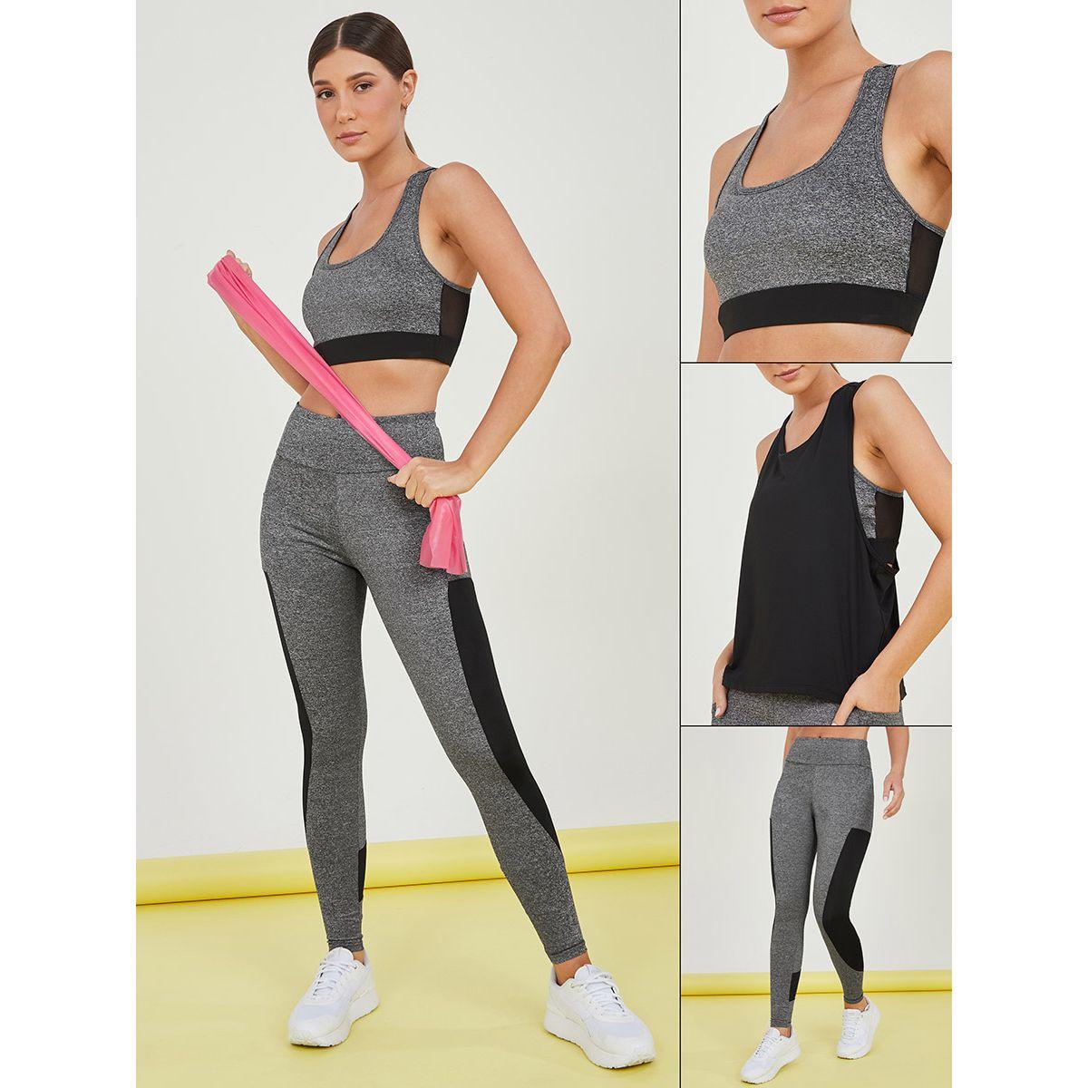 Styli Pack of 3 - Colorblock Sports Bra with Vest and Leggings Active Set-sports-women-clothing-trackpantsandtracksuits-image-1