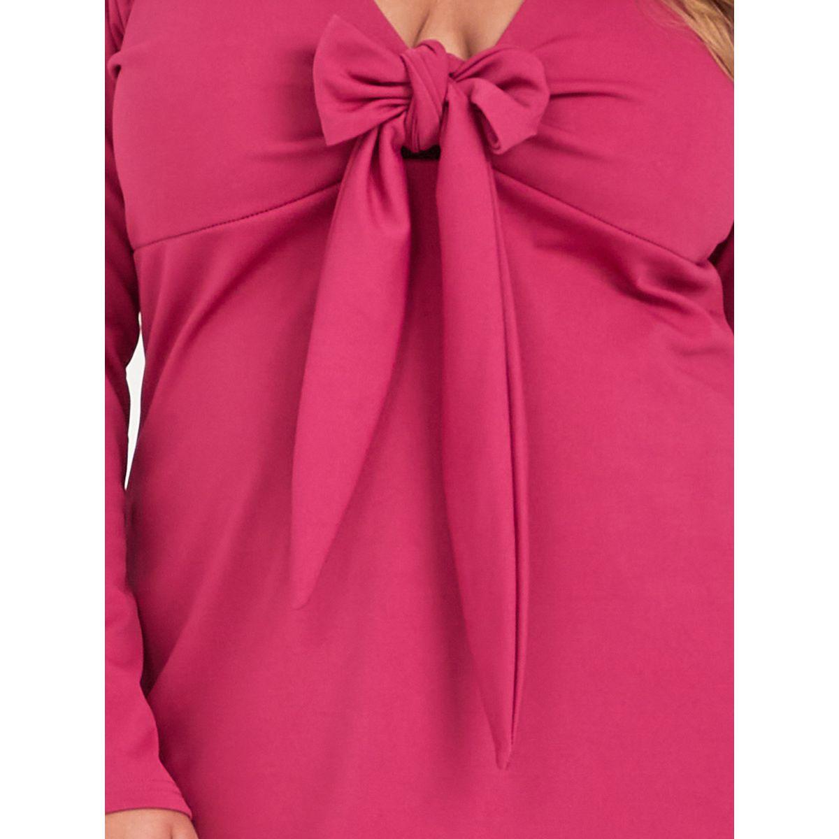 Styli Plus Long Sleeves Tie Front Bodycon Midi Dress-women-clothing-dresses-image-3