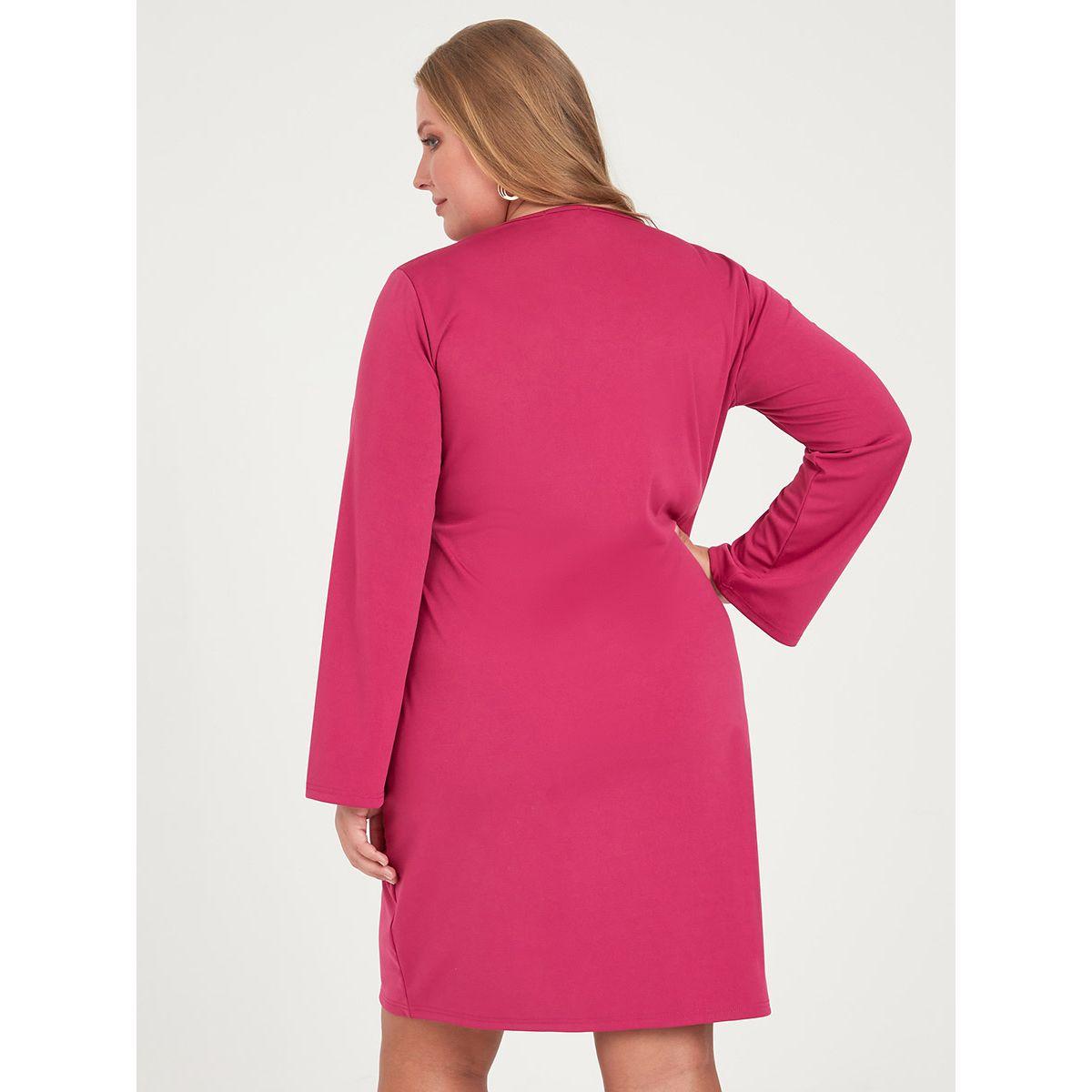 Styli Plus Long Sleeves Tie Front Bodycon Midi Dress-women-clothing-dresses-image-4