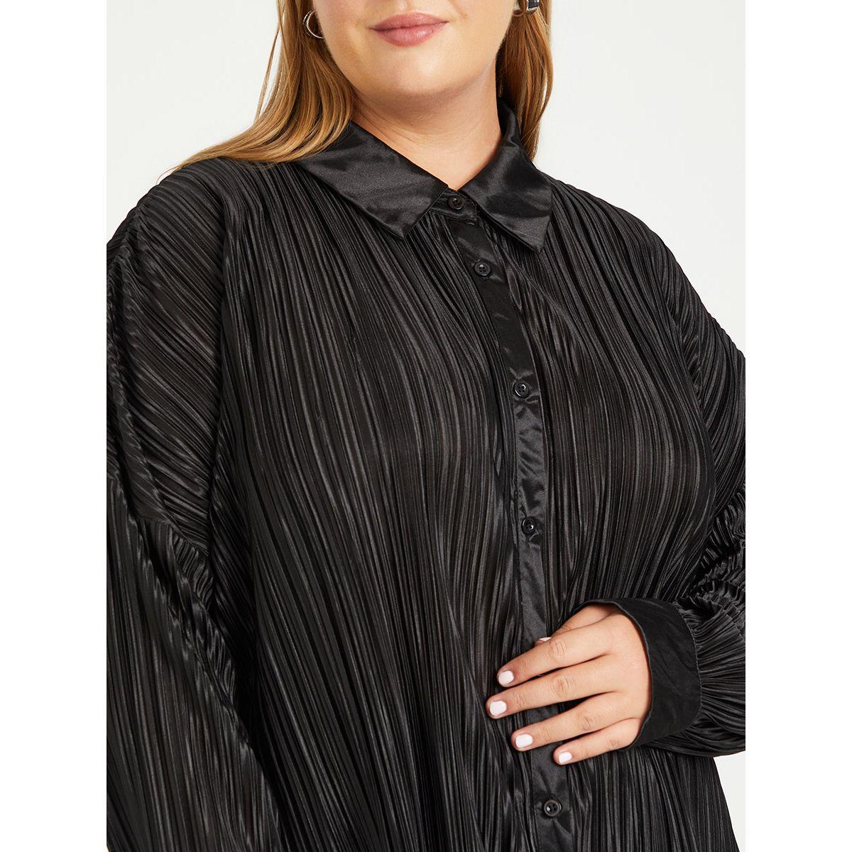 Styli Plus Oversized Plisse Shirt and Wide Leg Trouser Co-Ord Set-women-clothing-coordsets-image-3