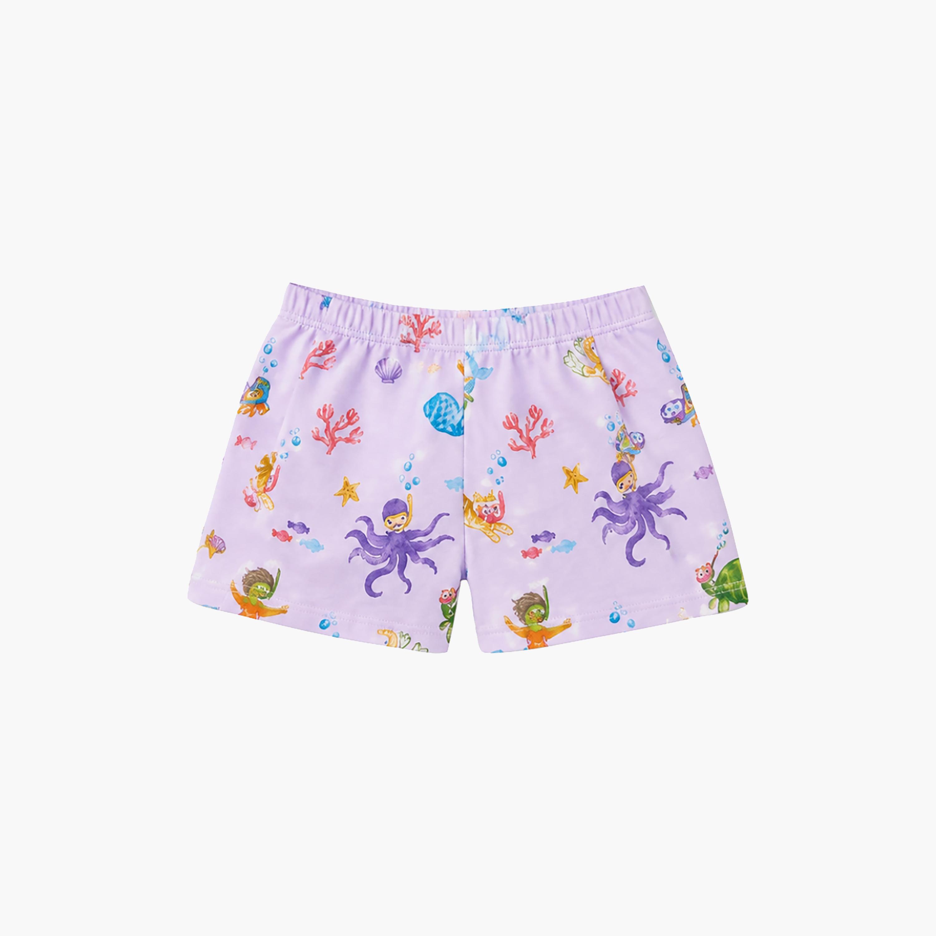 Babyqlo Mermaid Print Sleeveless Peplum Top & Shorts Set-baby-girls-clothing-setsandcoords-image-7