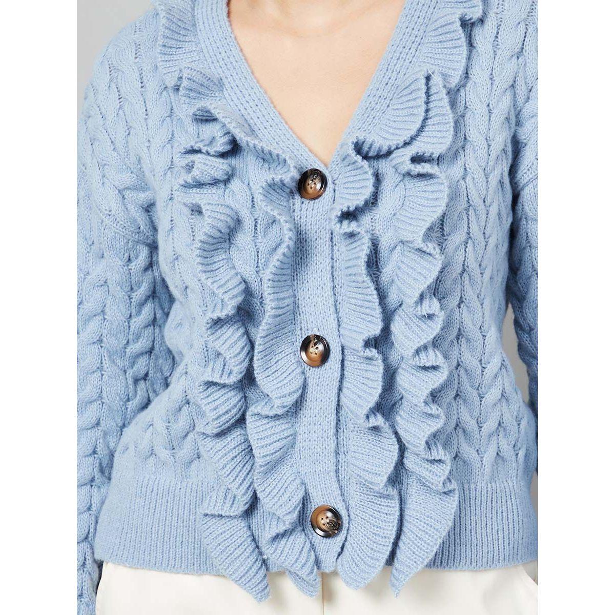 Styli Cable Knit Short Length Button Down Sweater-women-clothing-cardigansandjumpers-jumpers-image-3