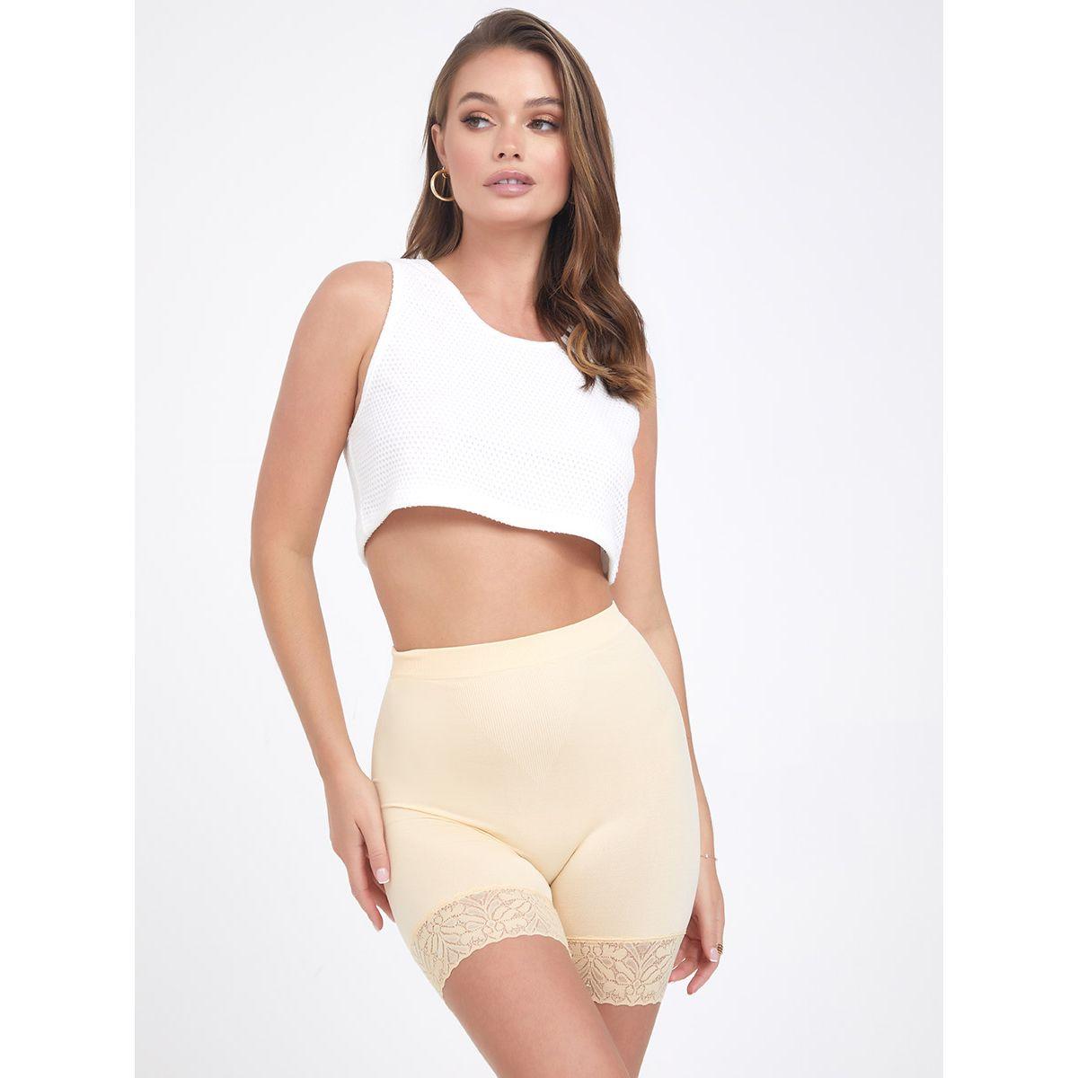 Styli Pack of 2 - Seamless Thigh Lace Trim Shorts-women-clothing-lingerie-panties-image-5