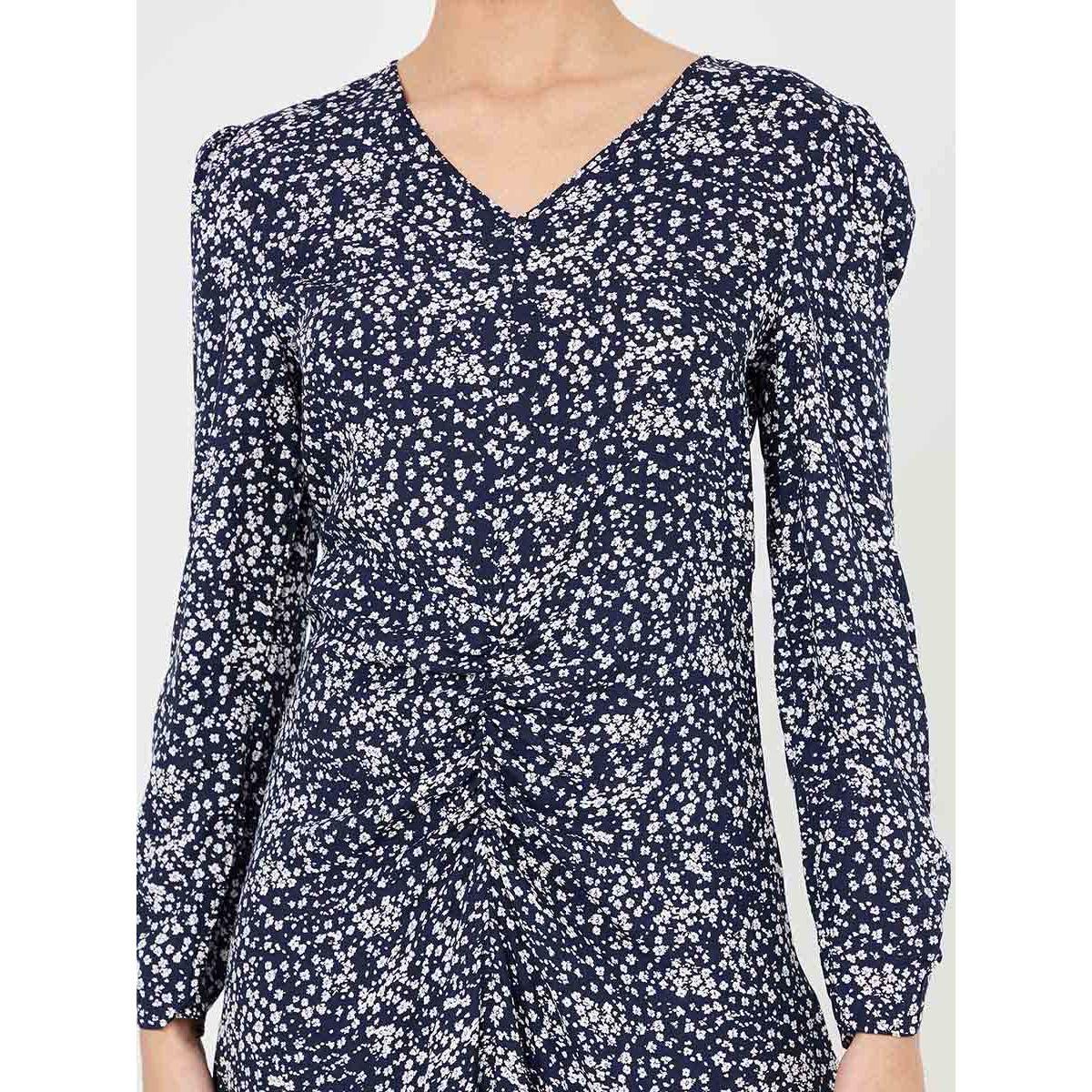 Styli Long Sleeves Ditsy Print V Neck Woven A-Line Midi Dress-women-clothing-dresses-image-3