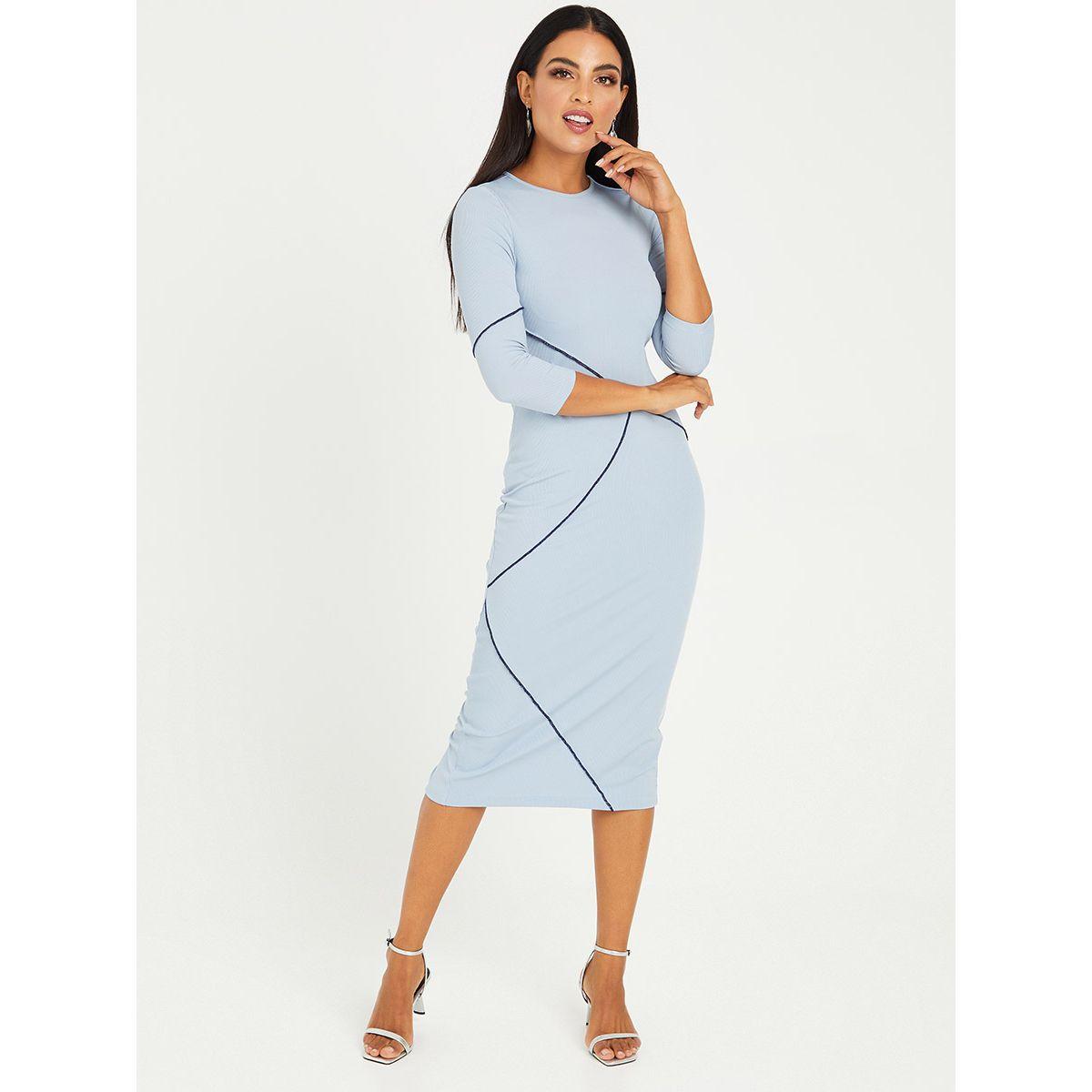 فستان ميدي مضلع مزين بحزوز من ريد تايب-women-clothing-dresses-image-1
