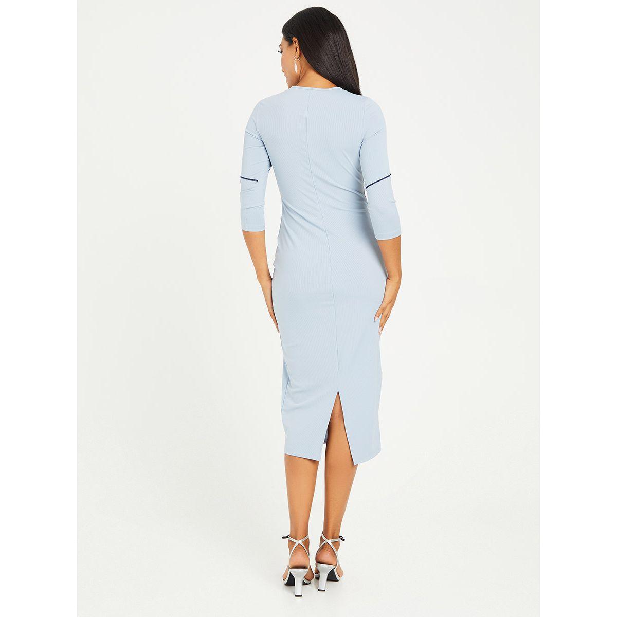 فستان ميدي مضلع مزين بحزوز من ريد تايب-women-clothing-dresses-image-3