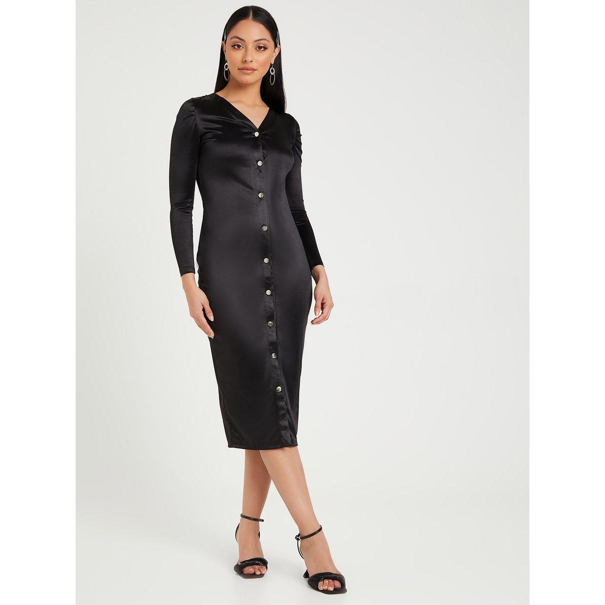 Styli Long Sleeves Satin Bodycon Midi Dress-women-clothing-dresses-image-1