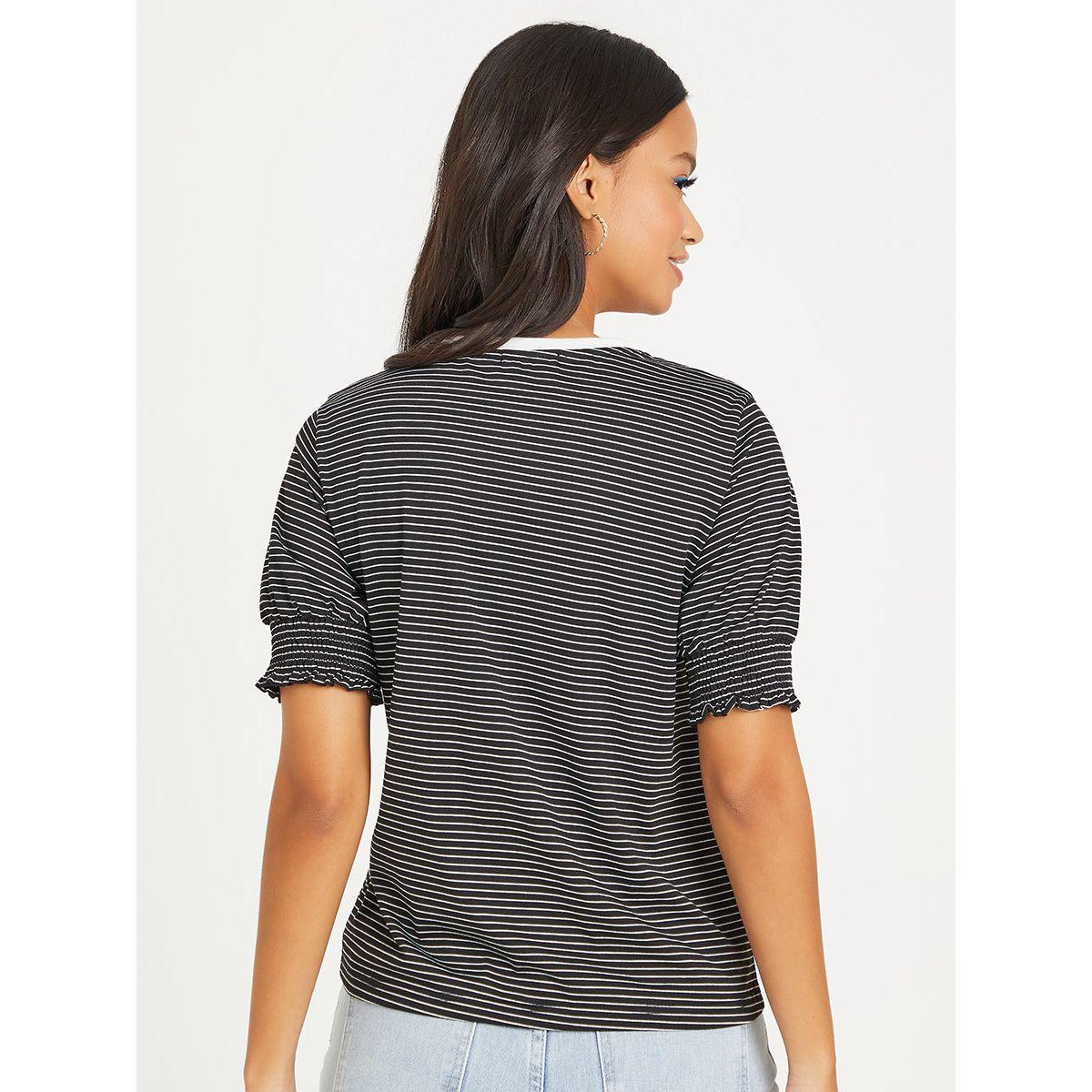 تيشيرت مخطط بقصة عادية من ريد تايب-women-clothing-tshirts-image-5
