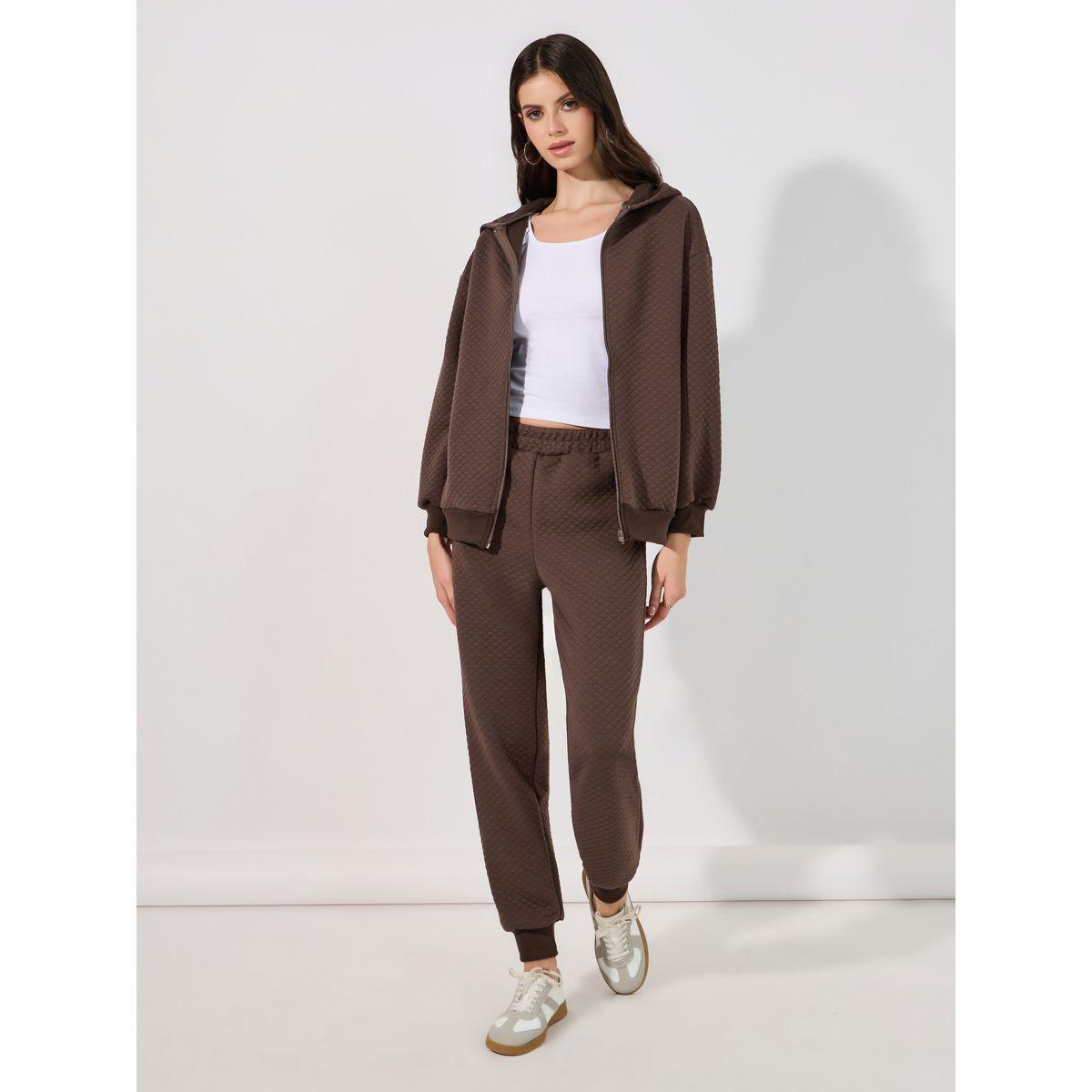طقم منسق من جوغر مع جاكيت بياقة هودي-women-clothing-coordsets-image-1