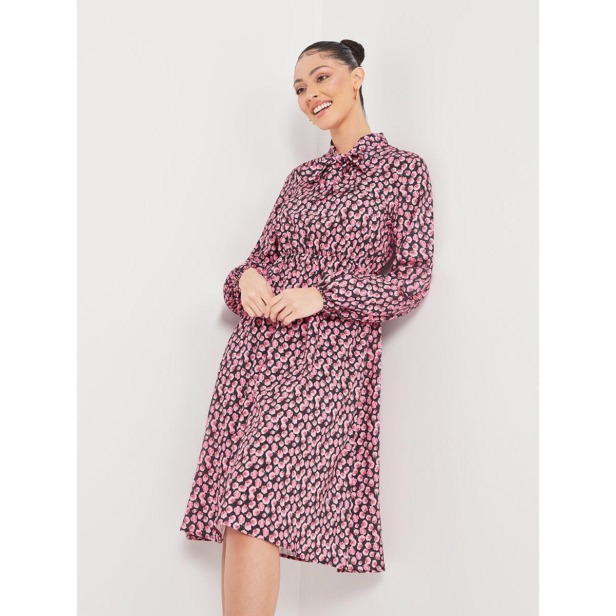 فستان ميدي مطبع بزهور من ريد تايب-women-clothing-dresses-image-1