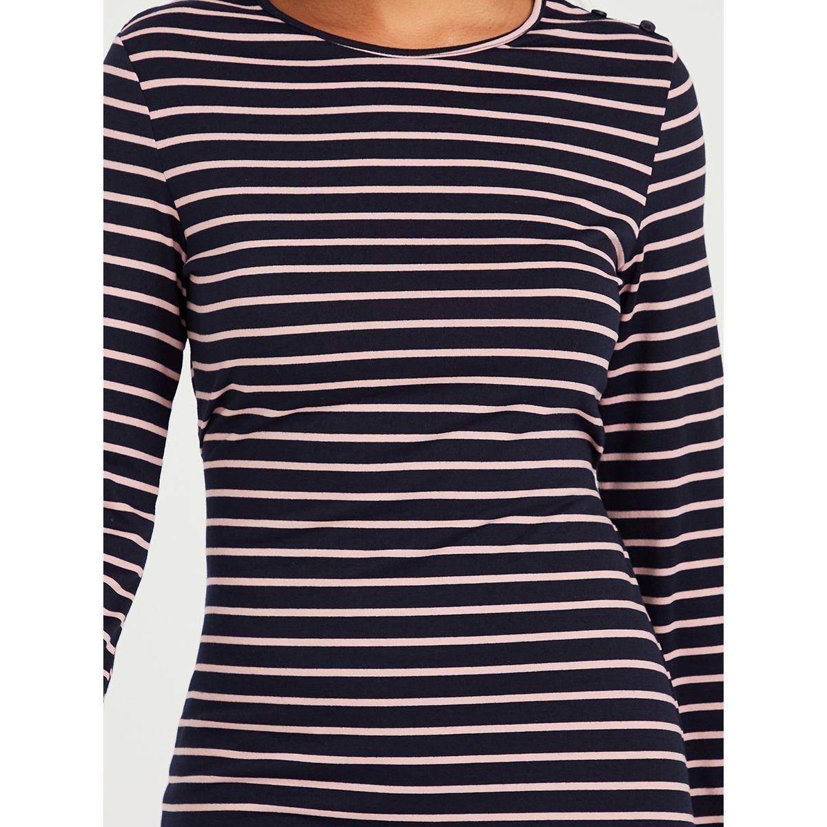 Styli Long Sleeves Striped Bodycon Knee Length Dress with Tie Back-women-clothing-dresses-image-3