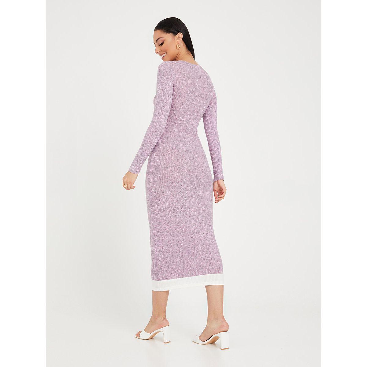 Styli Long Sleeves Round Neck Bodycon Midi Dress-women-clothing-dresses-image-4