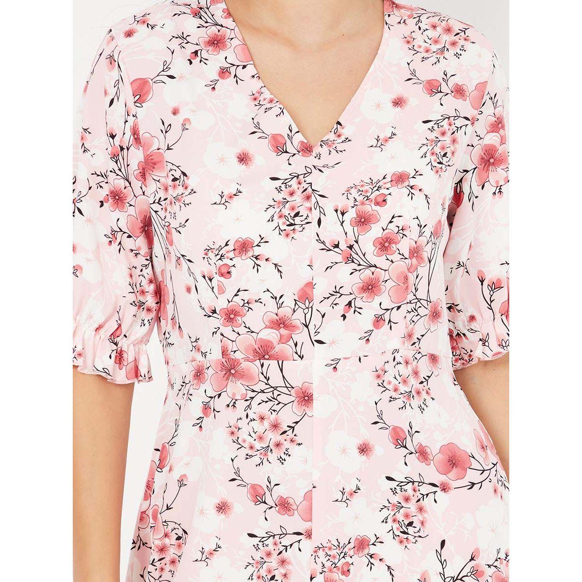 Styli Short Sleeves Floral Print Shift Knee Length Dress-women-clothing-dresses-image-3