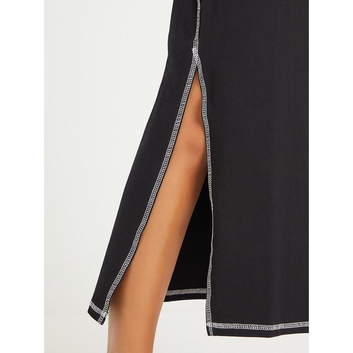 Styli Short Sleeves Round Neck Plain T-shirt Maxi Dress-women-clothing-dresses-image-3