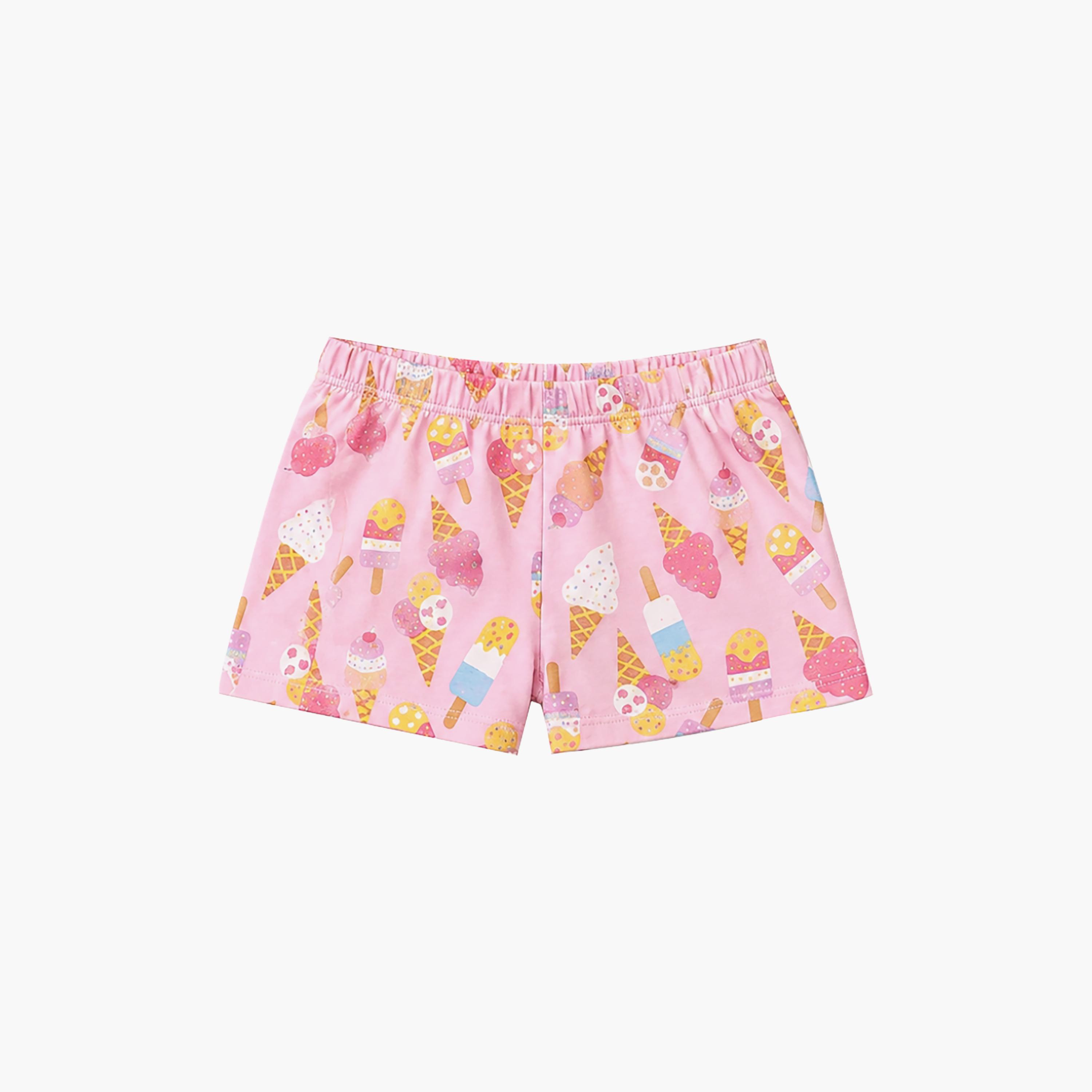Babyqlo Ice Cream Print Ruffle Sleeves Top & Shorts Set-baby-girls-clothing-setsandcoords-image-7