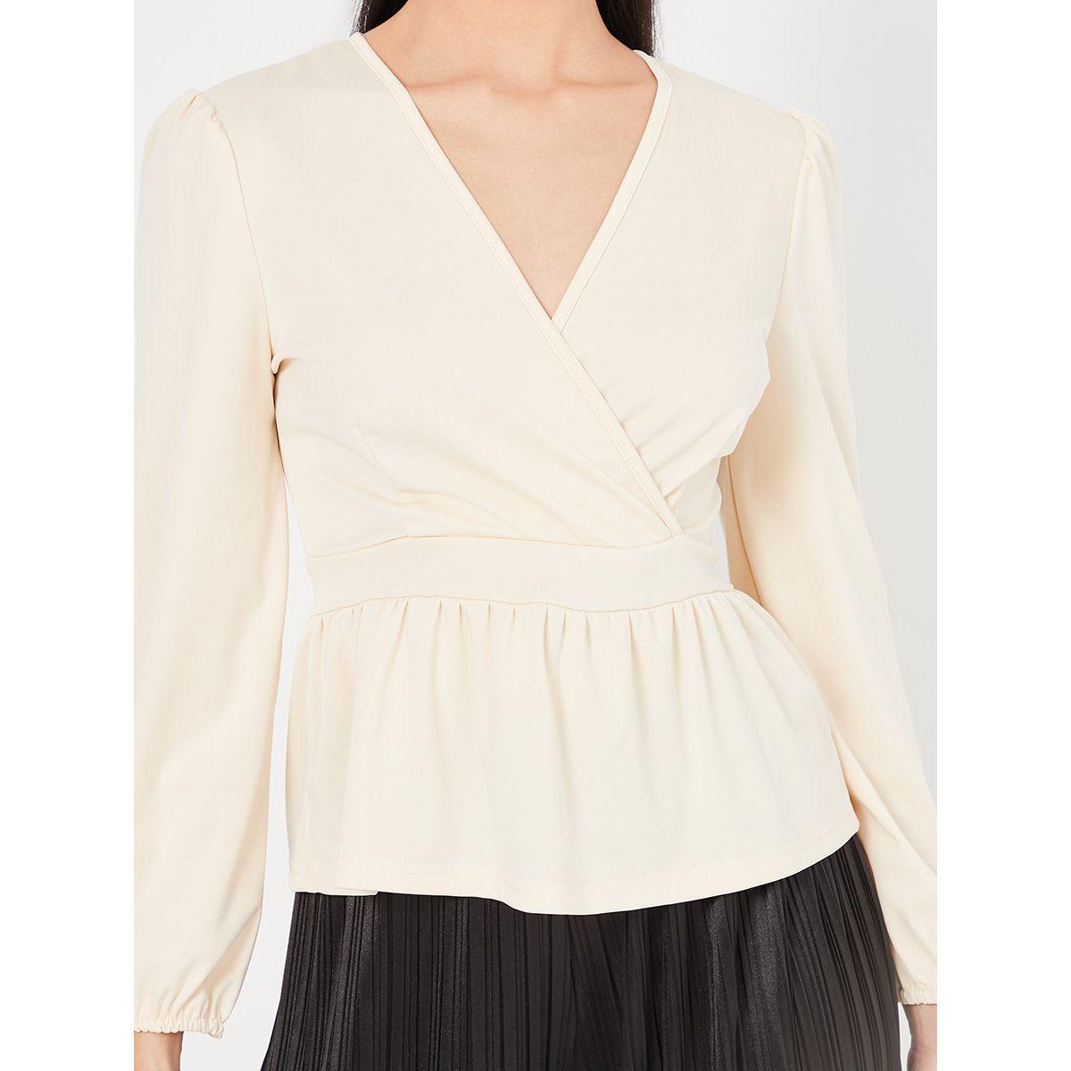 Styli Long Sleeves V Neck Peplum Top-women-clothing-shirtsandblouses-blouses-image-3