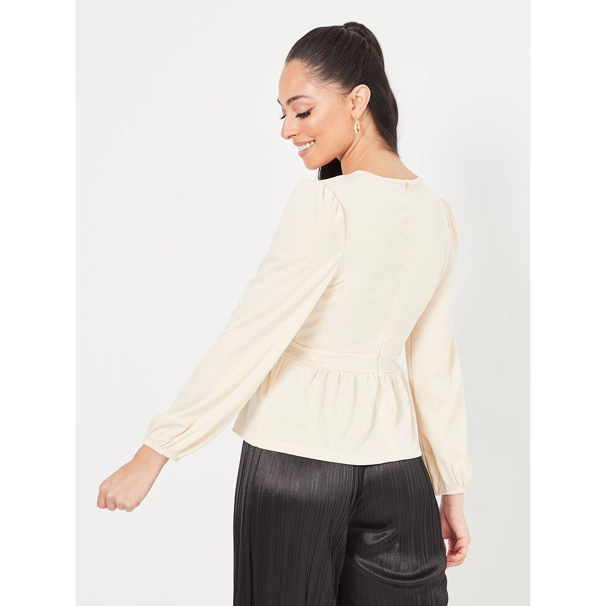 Styli Long Sleeves V Neck Peplum Top-women-clothing-shirtsandblouses-blouses-image-4