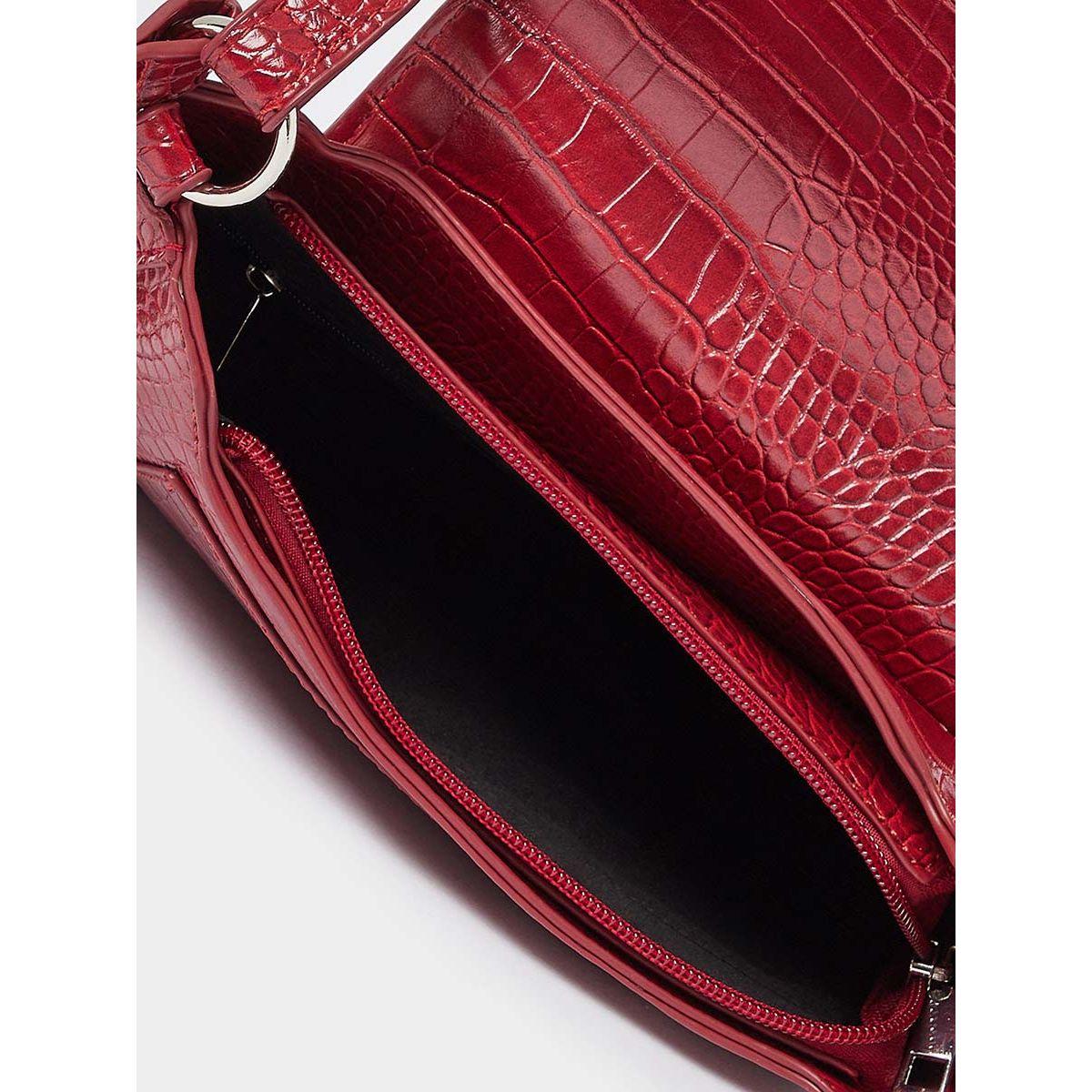 Styli Croc Textured Shoulder Bag with Extra Shoulder Strap-women-bagsandwallets-handbags-image-4