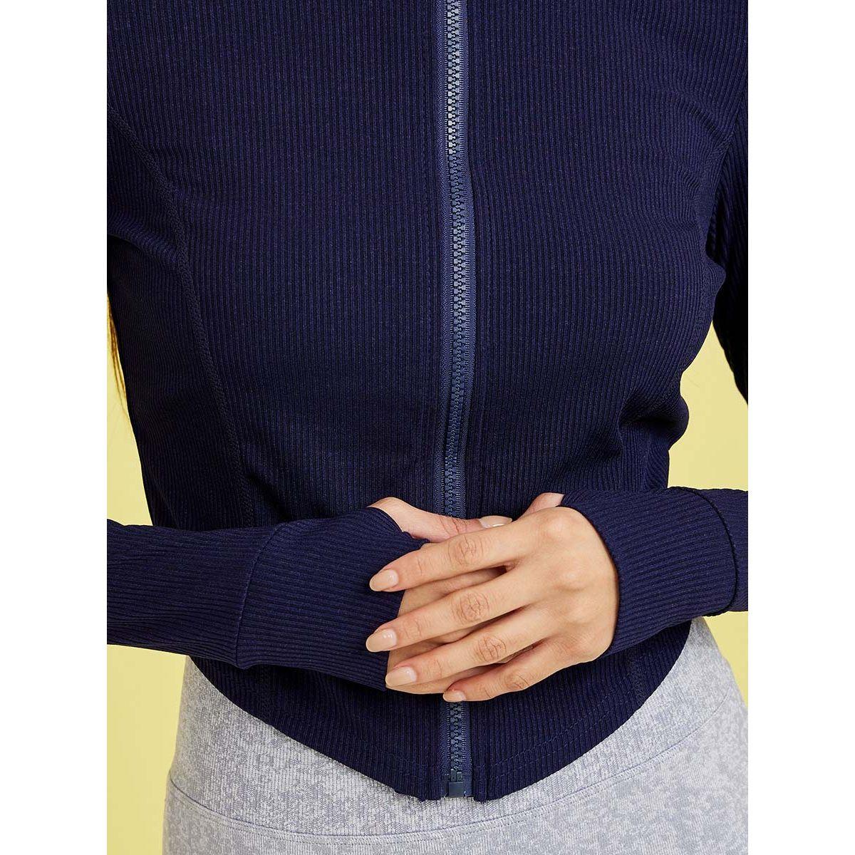 Styli Active Zip Up Curve Hem Ribbed Active Jacket-women-clothing-sportswearandactivewear-tshirtsandvests-image-3