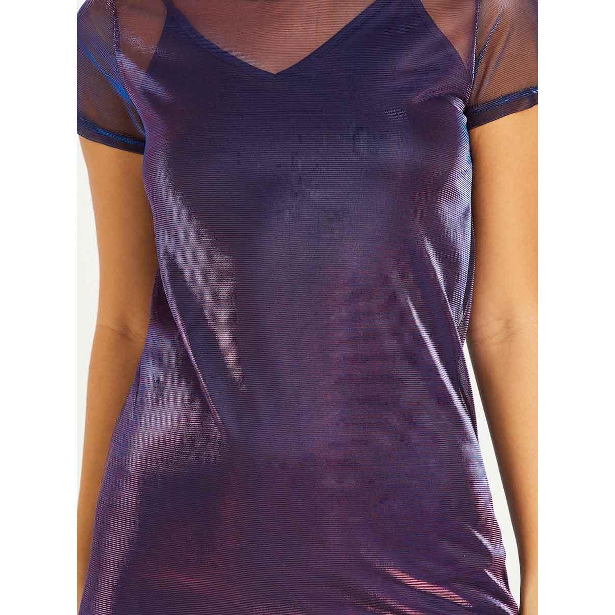 Styli Short Sleeves Mesh Insert Mini Dress-women-clothing-dresses-image-3