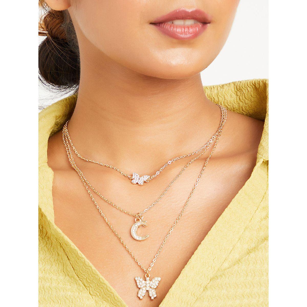 Styli Butterfly Layered Necklace-women-watchesandjewellery-jewellery-necklacesandpendants-image-1