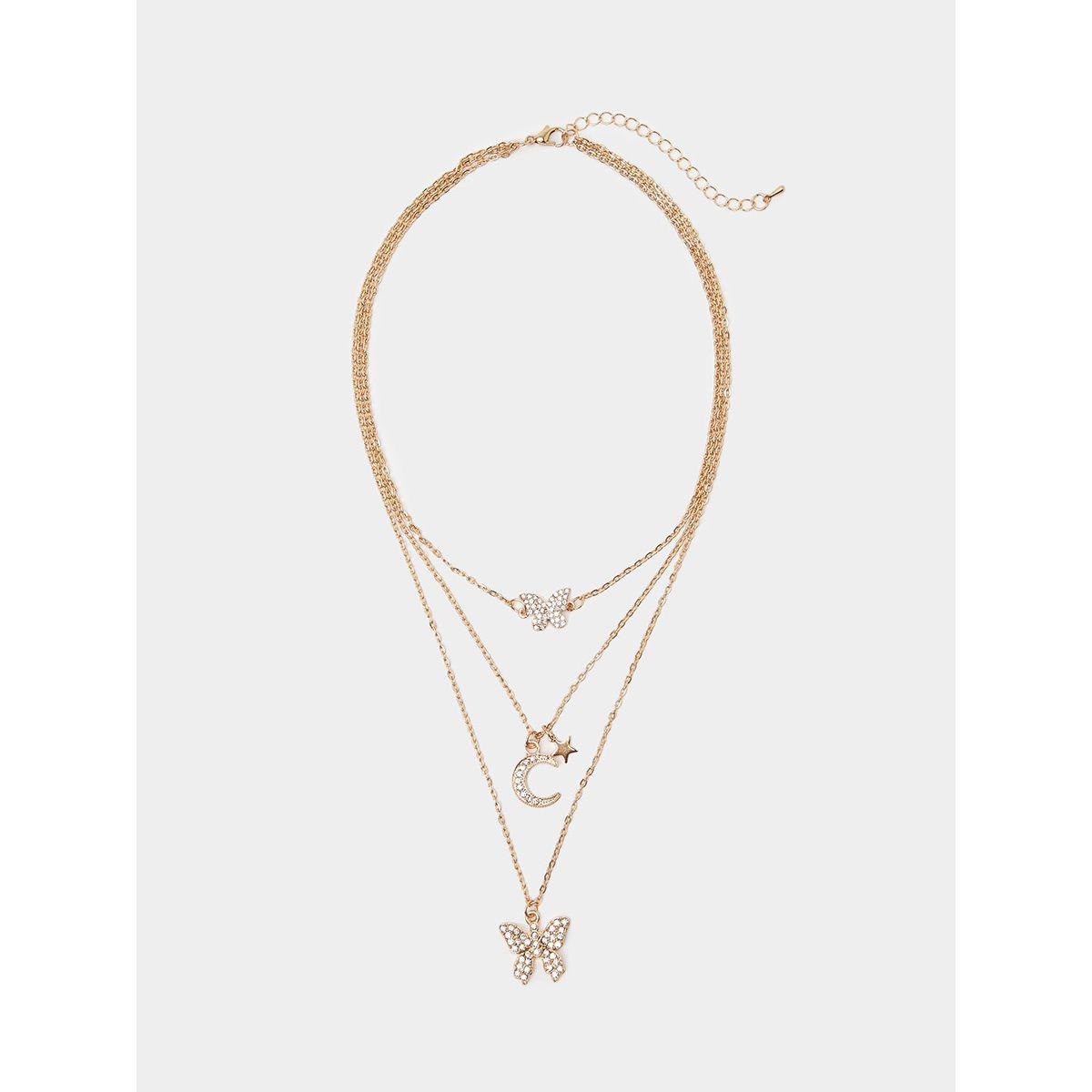 Styli Butterfly Layered Necklace-women-watchesandjewellery-jewellery-necklacesandpendants-image-2