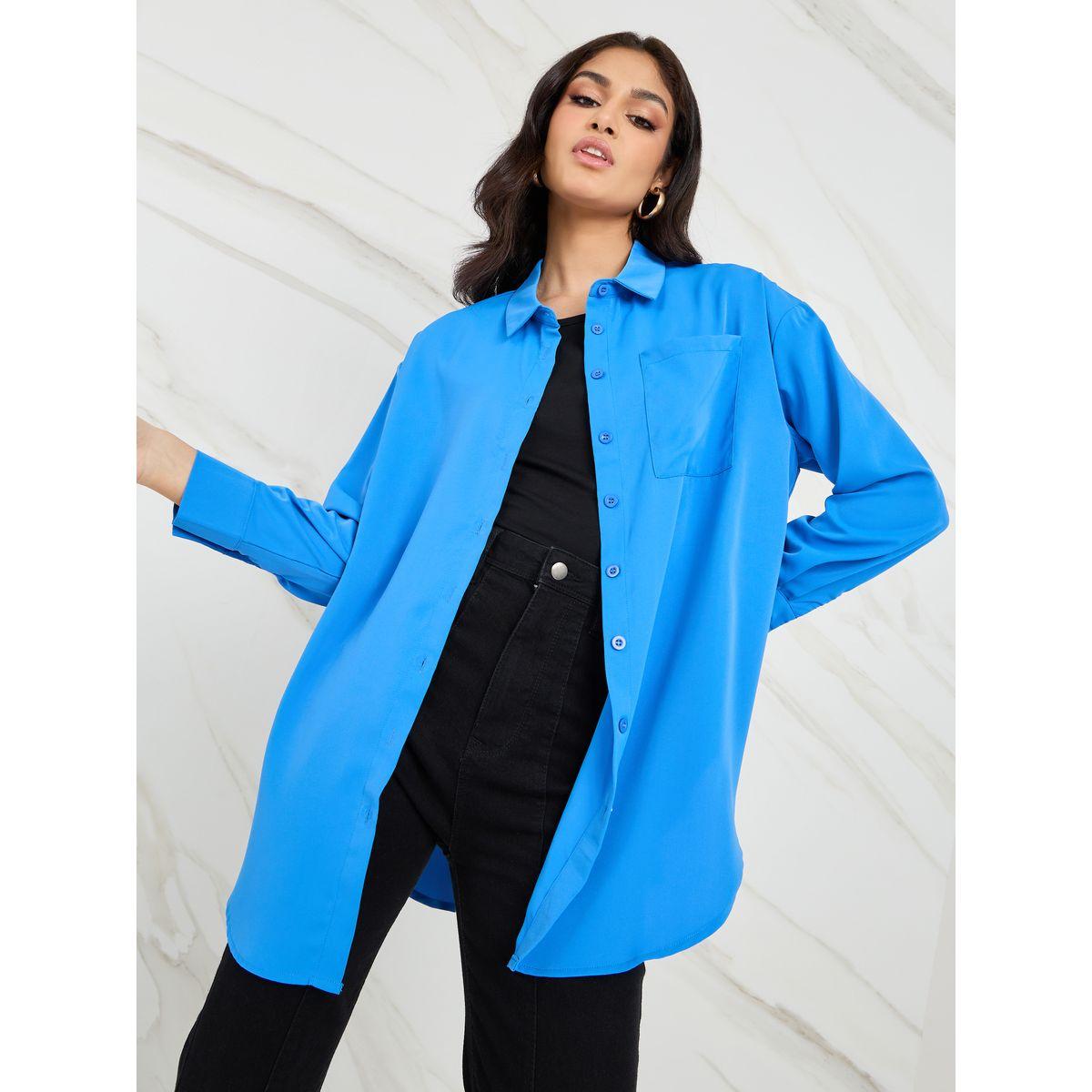 Styli Button Through Oversized Longline Shirt-women-clothing-shirtsandblouses-shirts-image-1