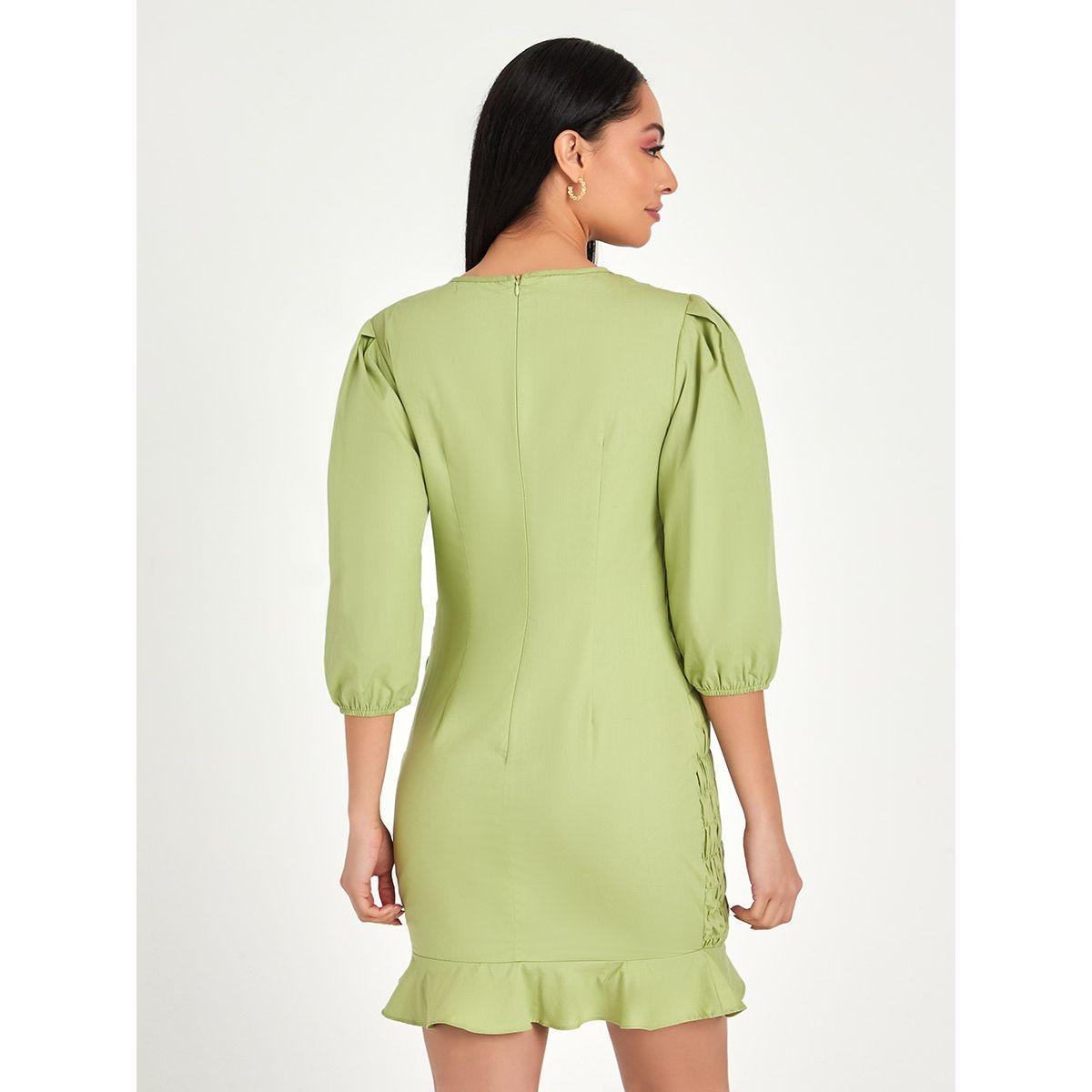 فستان قصير بتفاصيل مزمومة-women-clothing-dresses-image-4
