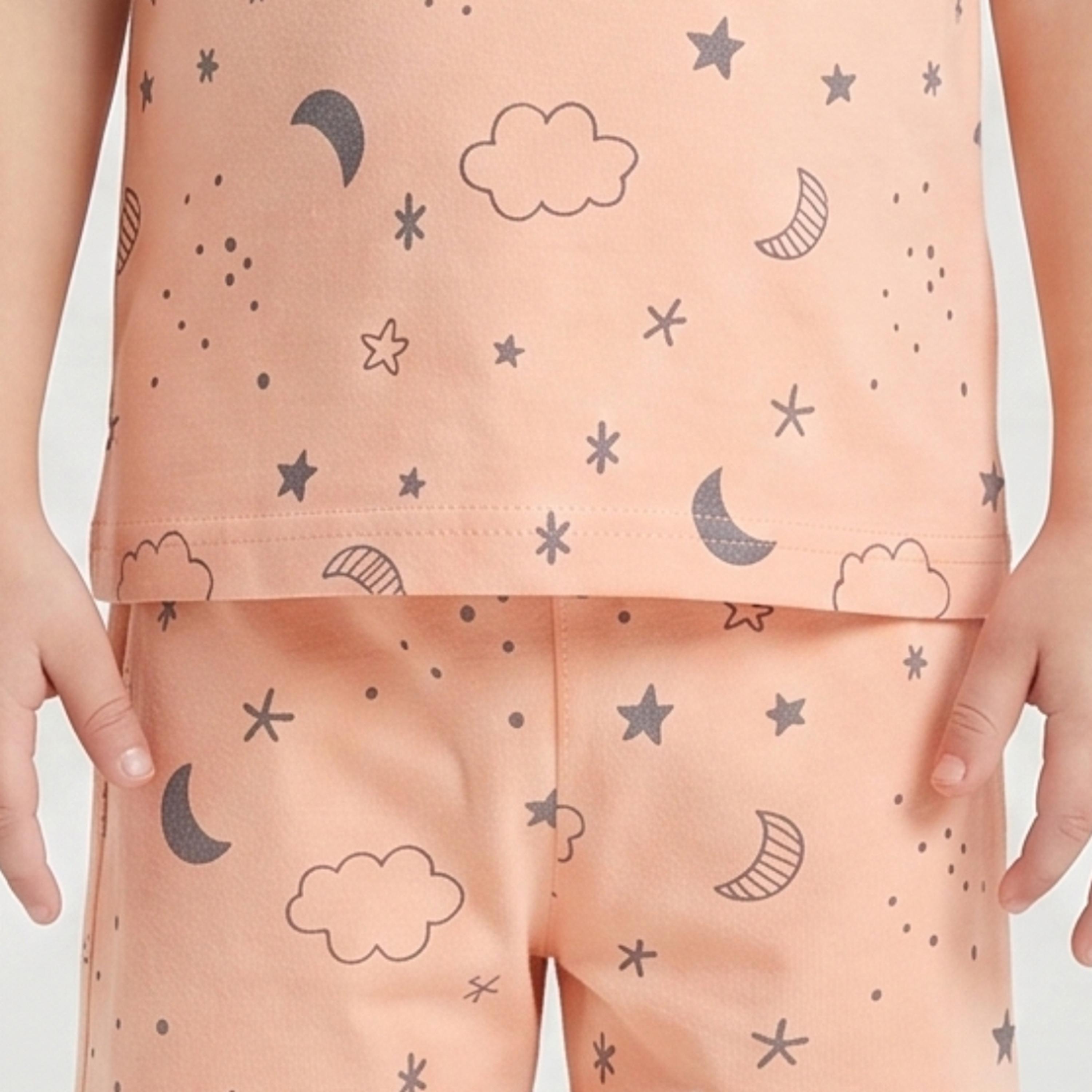 Babyqlo Moon Star Print Short Sleeves T-Shirt & Shorts Co-ord Set-boys-clothing-setsandcoords-image-5