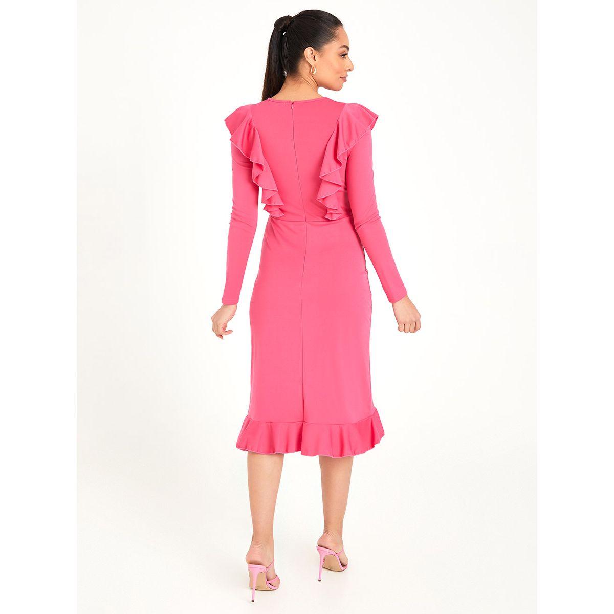 Styli Long Sleeves Ruffle Detail A-Line Midi Dress-women-clothing-dresses-image-4