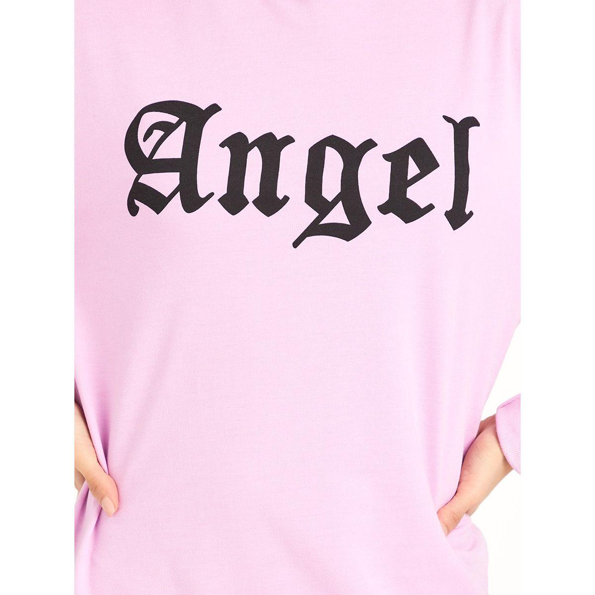 Styli Long Sleeves Slogan Print Hooded Mini Dress-women-clothing-dresses-image-3
