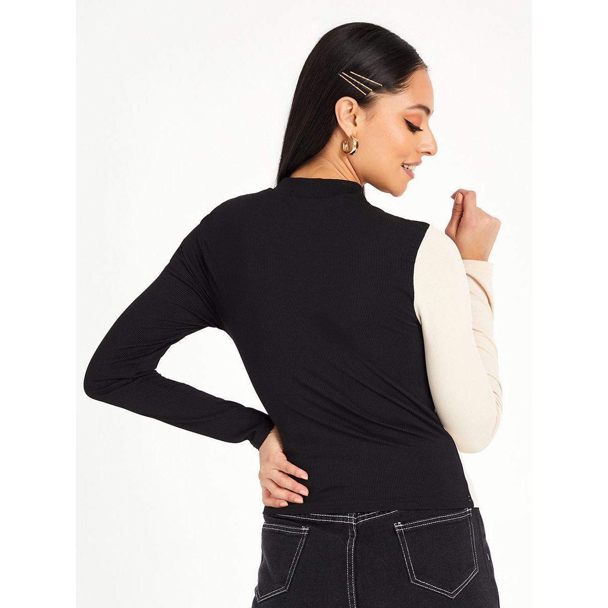 Styli Long Sleeves Colorblock High Neck Ribbed Knit Top-women-clothing-shirtsandblouses-blouses-image-5