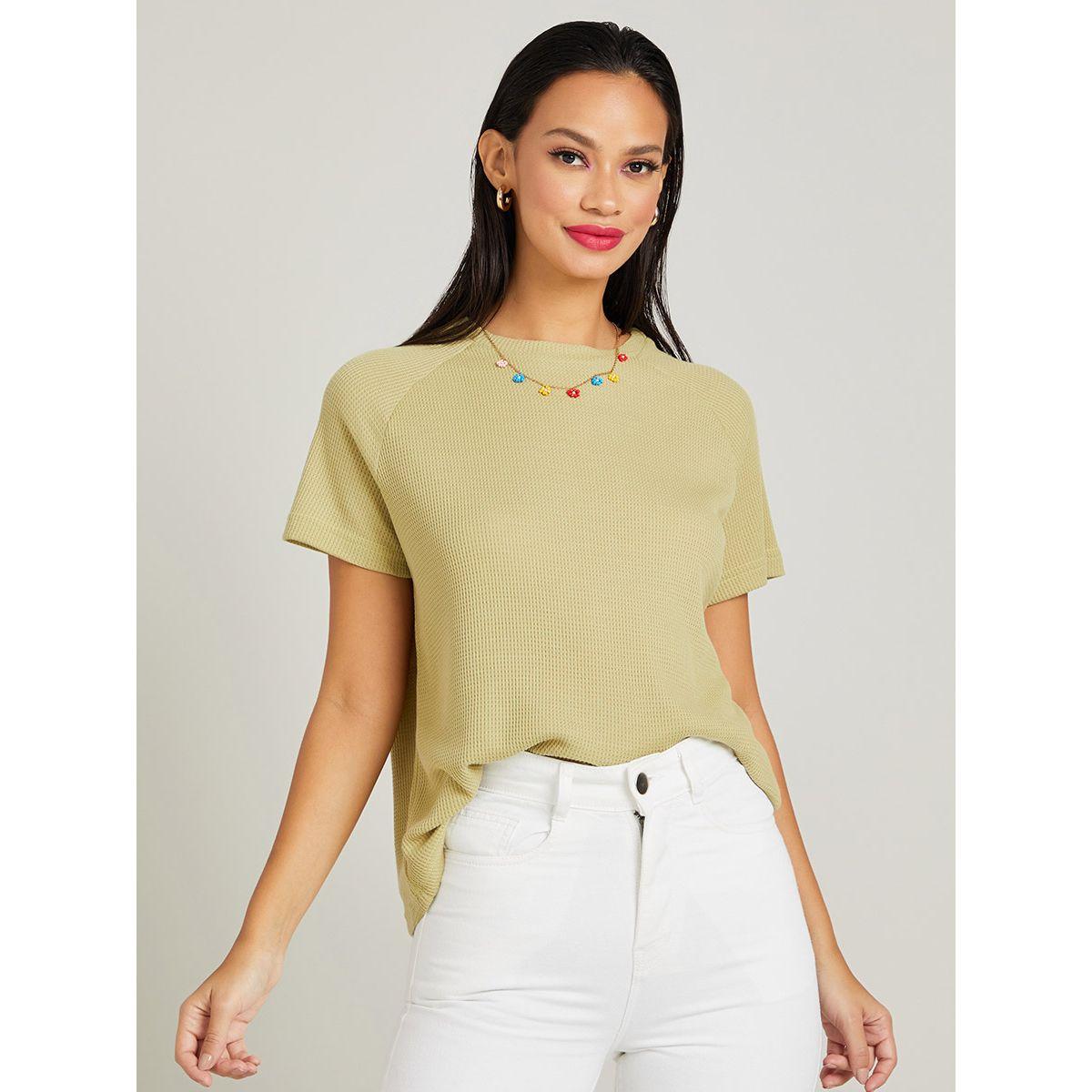 تيشيرت بياقة دائرية واكمام ريجلان من ريد تايب-women-clothing-tshirts-image-3