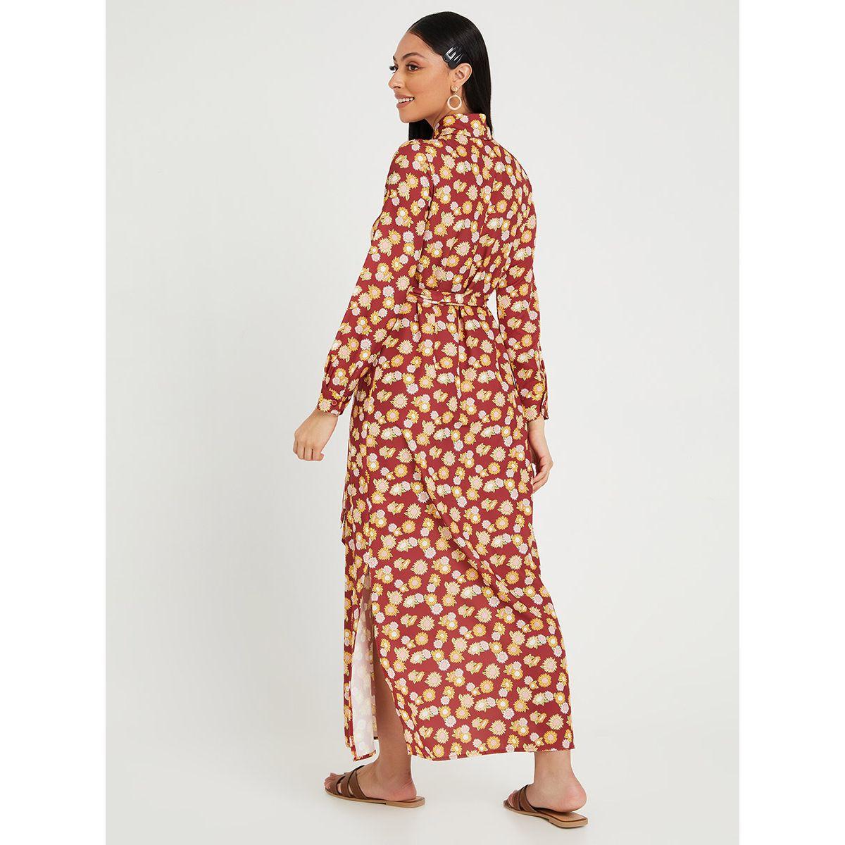 Styli Long Sleeves Floral Print Shirt Maxi Dress-women-clothing-dresses-image-4
