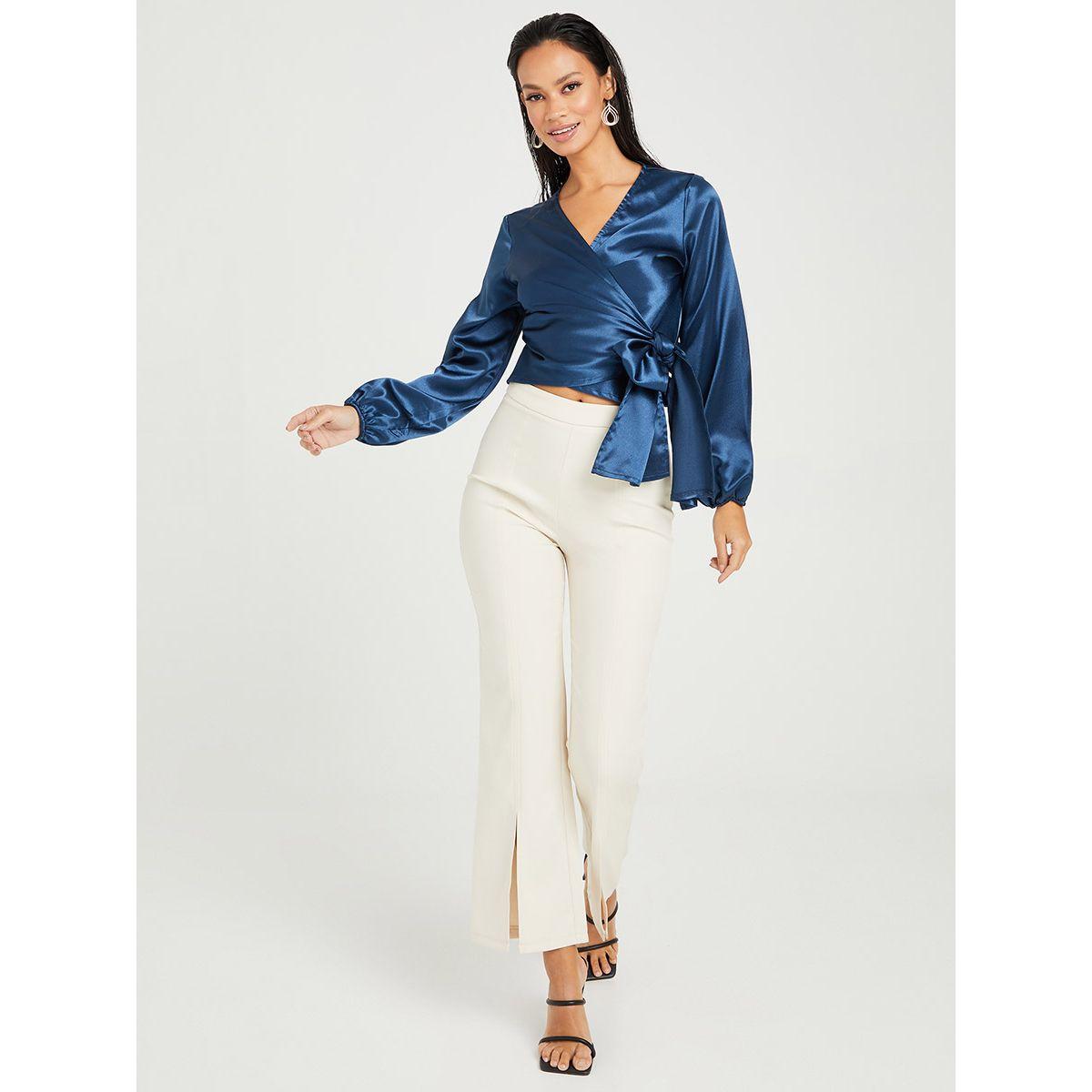 بلوزة بنمط لف واكمام طويلة-women-clothing-shirtsandblouses-blouses-image-3