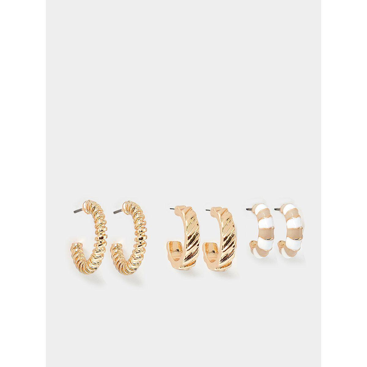 مجموعة من 3 اقراط عصرية من ستايلي-women-watchesandjewellery-jewellery-earrings-image-1