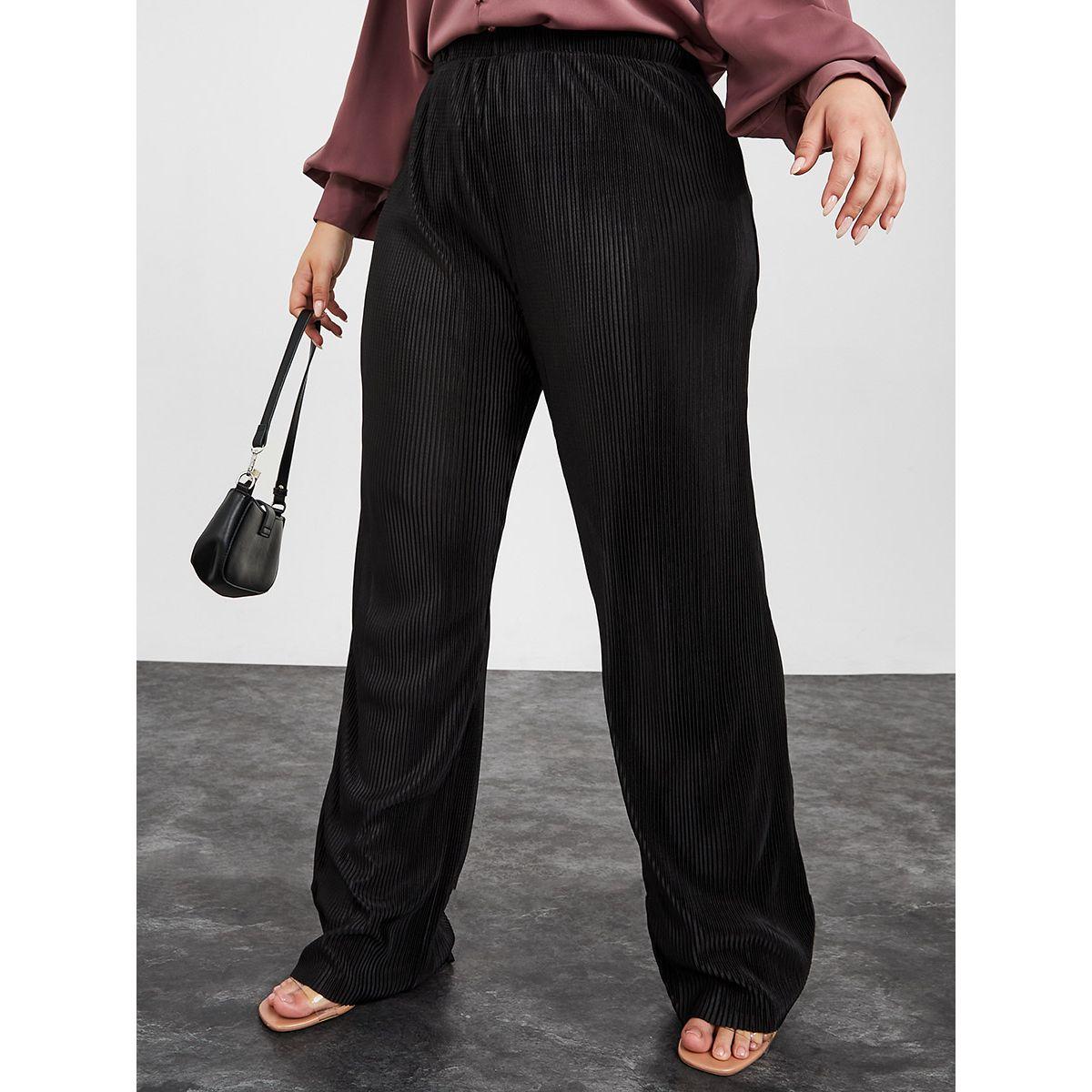 بنطال بقصة واسعة وخصر عالي-women-clothing-bottoms-trousers-image-1